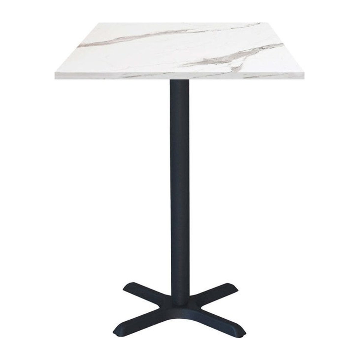 RestooTab Stehtisch Dina quadratisch in Weiß mit Stein-Dekor, B/T/H: 60 x 60 x 112 cm - Bild 1
