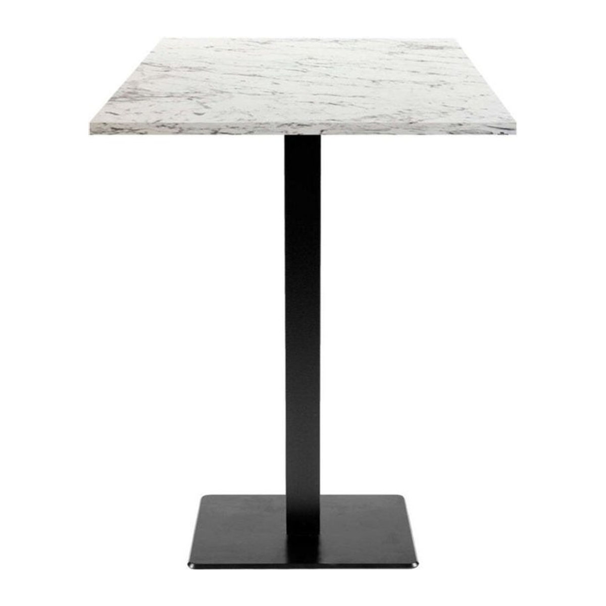 RestooTab Stehtisch Milan quadratisch in Stein- und Holzoptik, Farbe Weiß/Steingrau/Schwarz, B/T/H: 60 x 60 x 113 cm - Bild 1