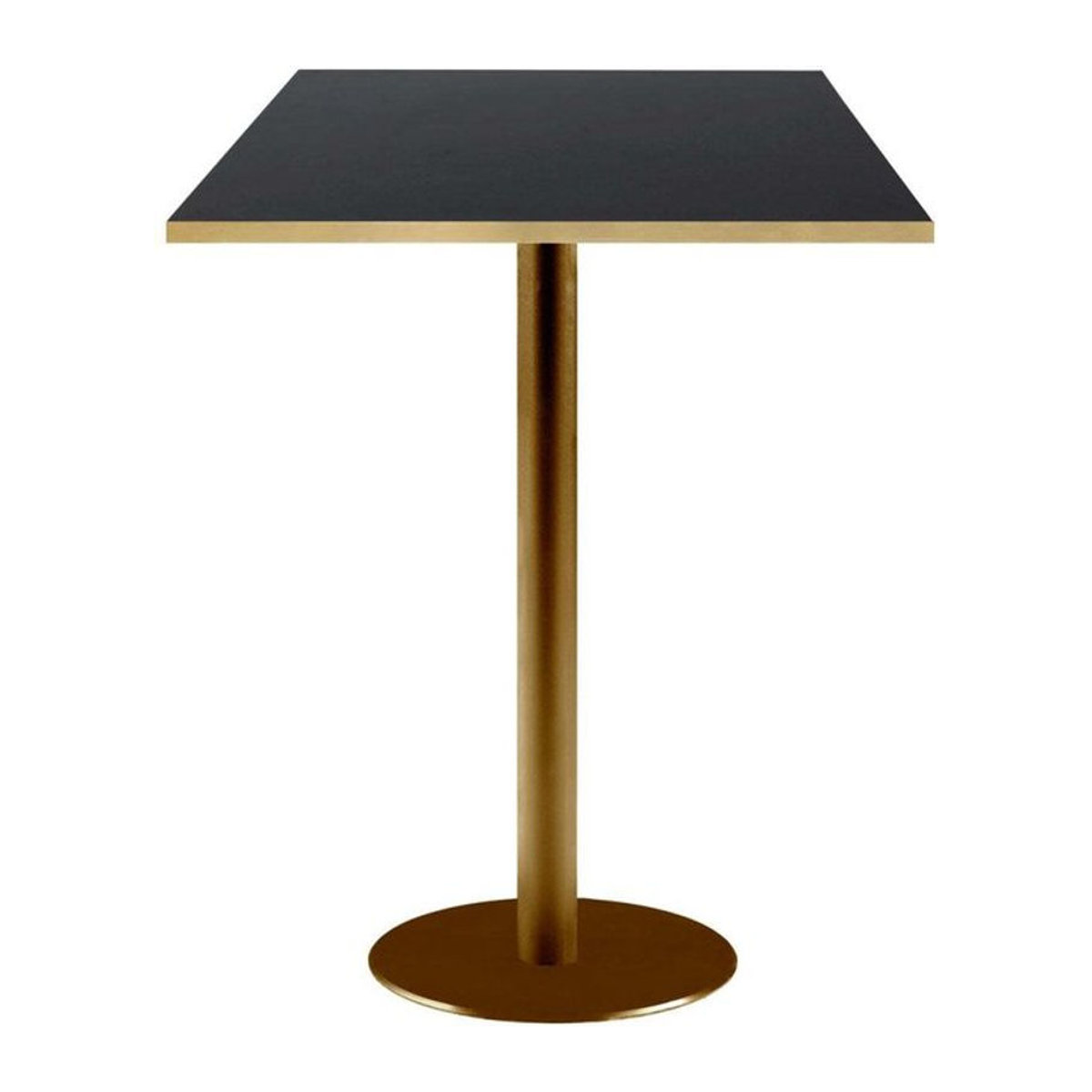 RestooTab Stehtisch Rome quadratisch in Schwarz und Goldmetallic mit Messing-Details, B/T/H: 60 x 60 x 113 cm - Bild 1