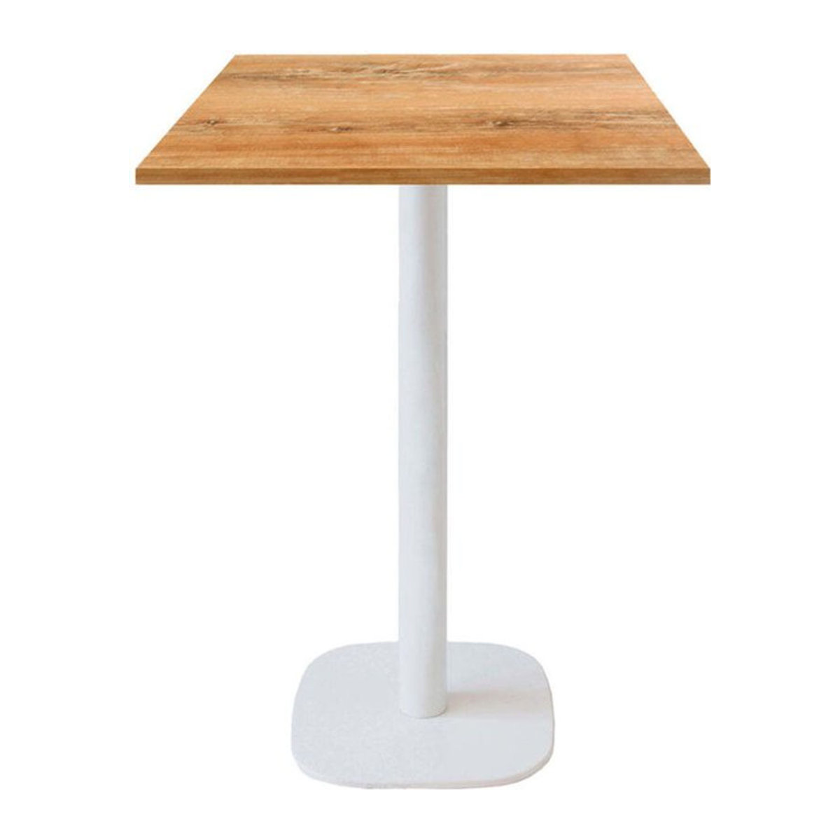 RestooTab Stehtisch Round mit quadratischem Gestell in Weiß und Eiche Antik, B/T/H: 60 x 60 x 113 cm - Bild 1