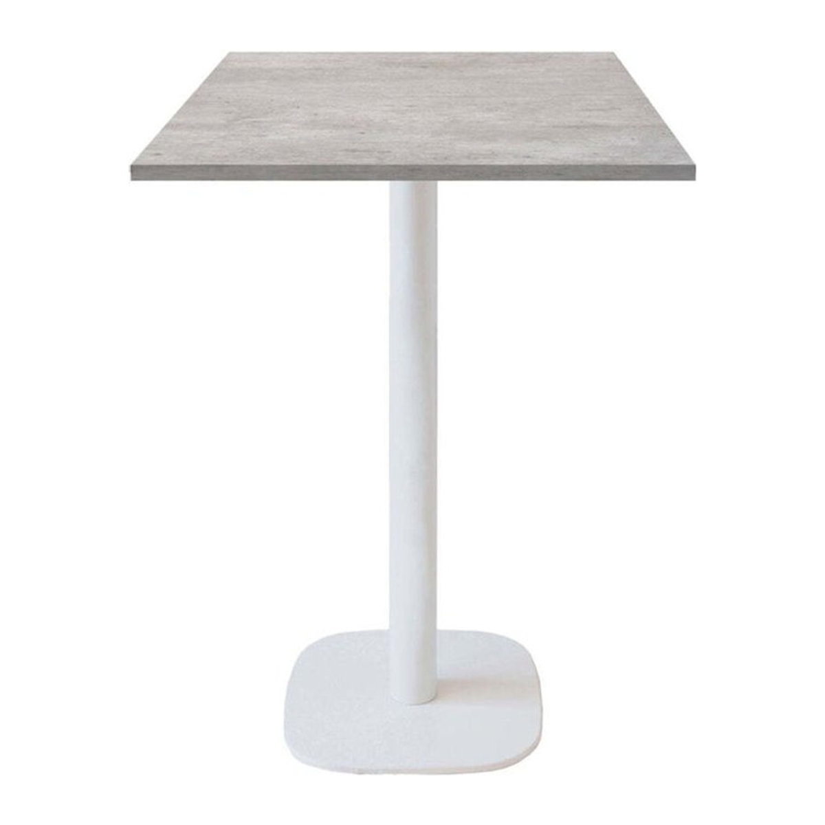 RestooTab Stehtisch Round quadratisch in Stein-Optik mit weißem Gestell, B/T/H: 60 x 60 x 113 cm - Bild 1