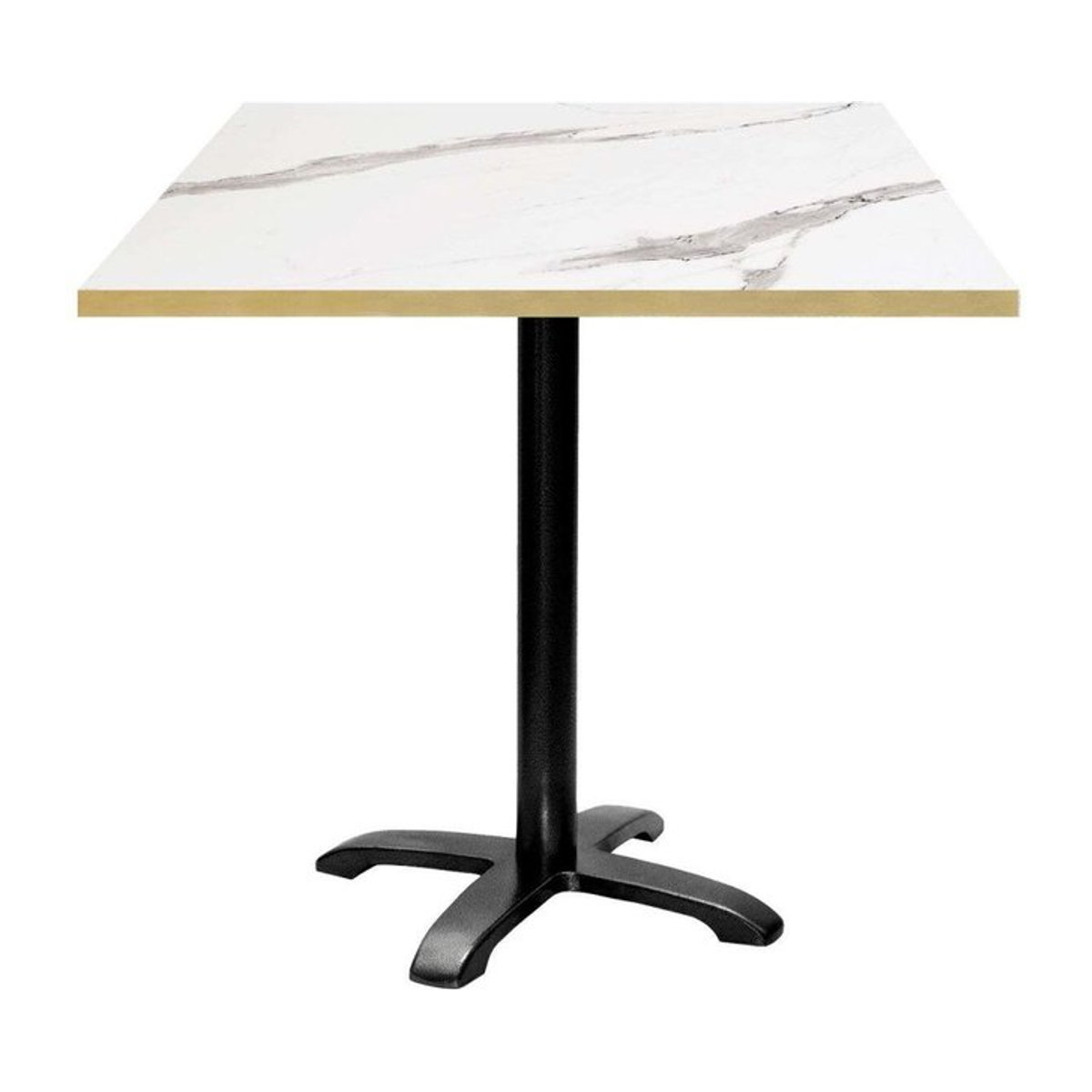 RestooTab Tisch Bazila quadratisch in Stein-Optik mit weißer Platte und schwarzem Gestell, B/T/H: 70 x 70 x 75 cm - Bild 1