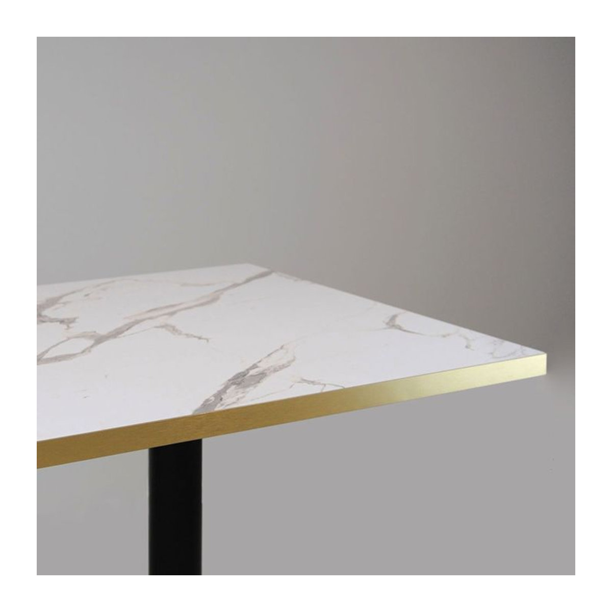 RestooTab Tisch Bazila quadratisch in Stein-Optik mit weißer Platte und schwarzem Gestell, B/T/H: 70 x 70 x 75 cm - Bild 2