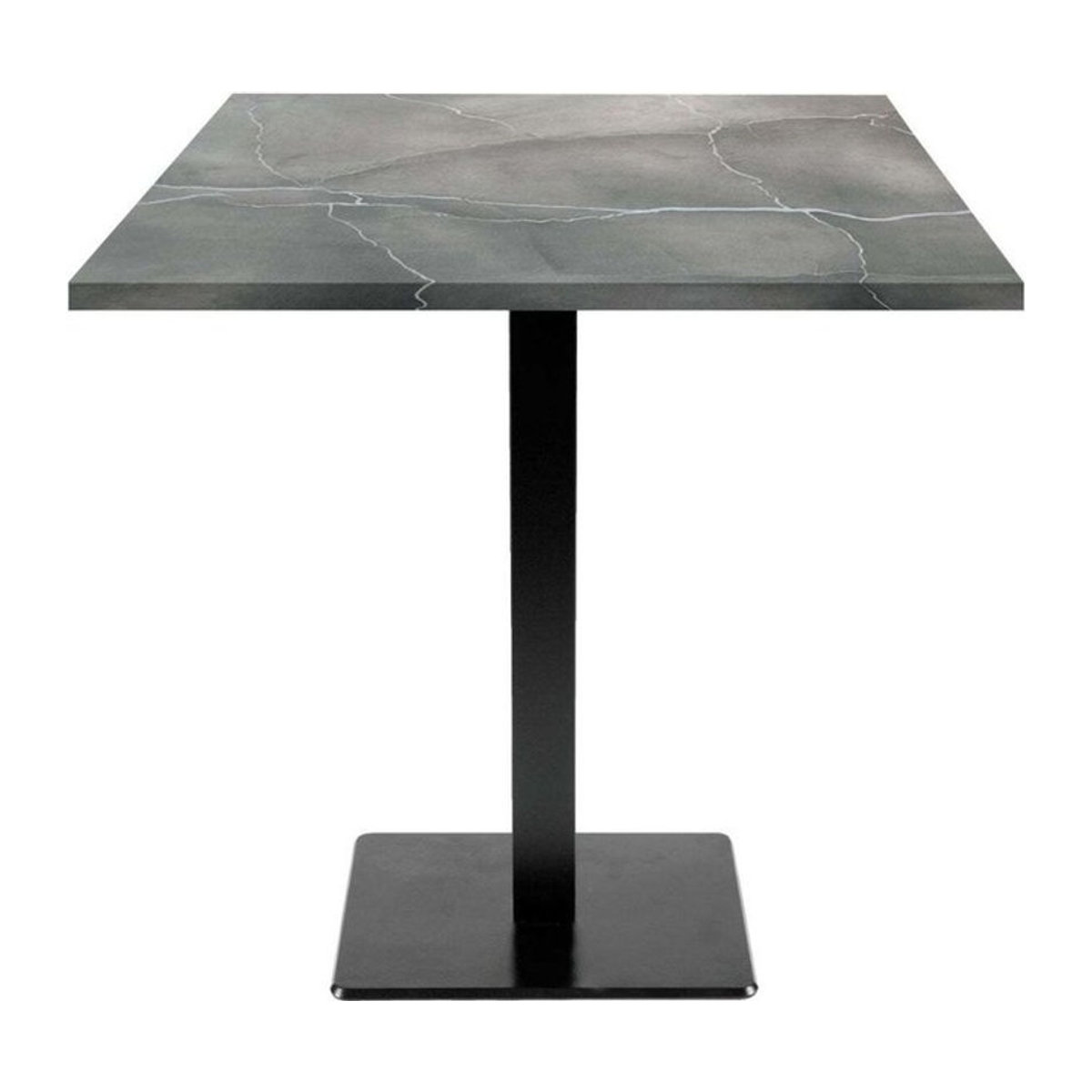 RestooTab Tisch Milan quadratisch Säulentisch in Stein- und Holzoptik mit Gestell in Schwarz, B/T/H: 70 x 70 x 75 cm - Bild 1