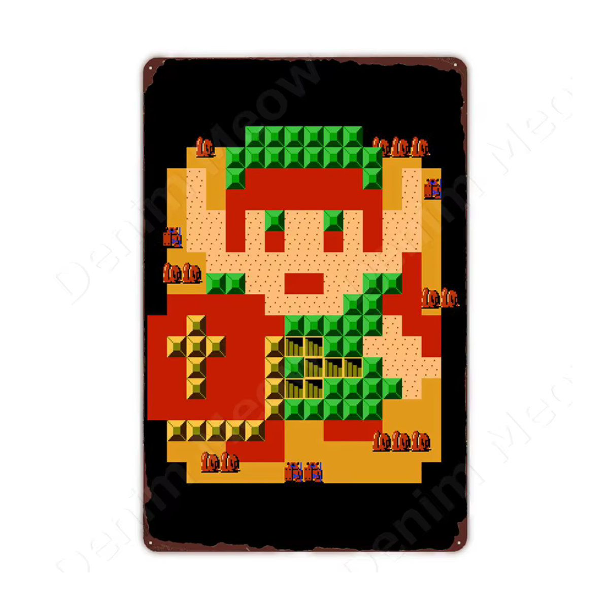 Retro Arcade Wandkunst aus Metall mit Vintage-Pixel-Spiele Design in Mehrfarbig für dein Spielzimmer - Bild 2