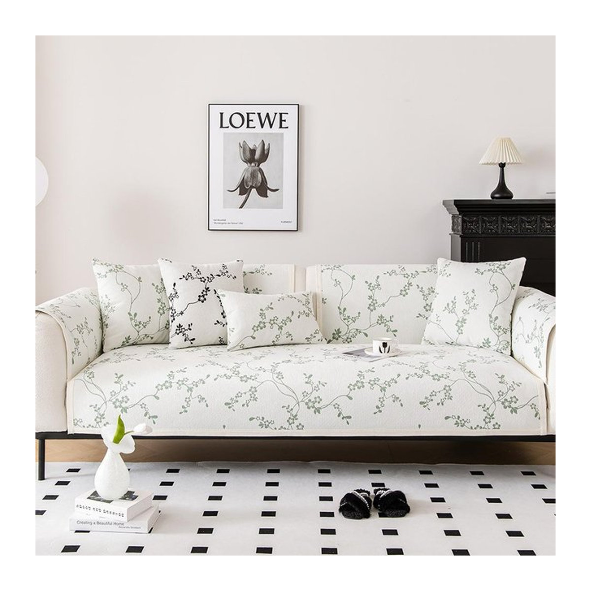 Retro Chenille Sofakissen Bezug in Pflaume, rutschfester Rückenlehnenbezug für dein Sofa, B/B: 70 x 70 cm - Bild 1