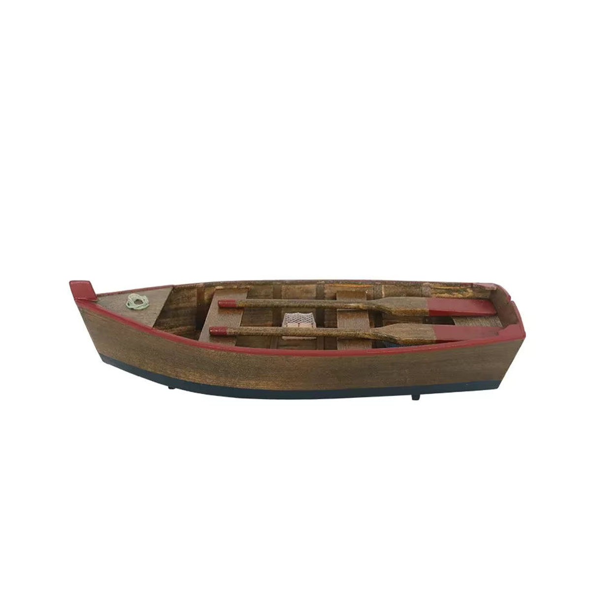 Retro Fischerboot Modell aus Massivholz in Braun als Dekoration für Aquarium oder Wohnraum - Bild 6