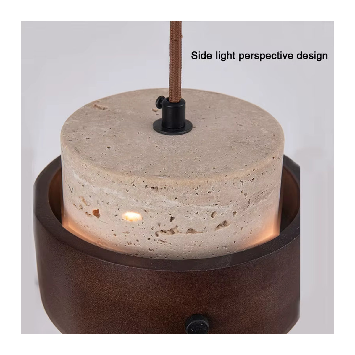 Retro LED Pendelleuchte wecus aus Beton in Gelb und Braun für Wohnzimmer und Schlafzimmer - Bild 3