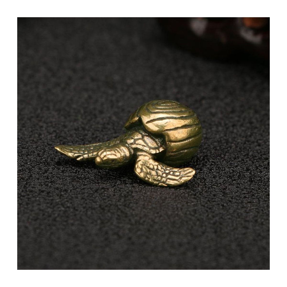 Retro Schildkröten Figur aus Messing in Gold für Tee-Tisch Dekoration und Home Decor - Bild 1