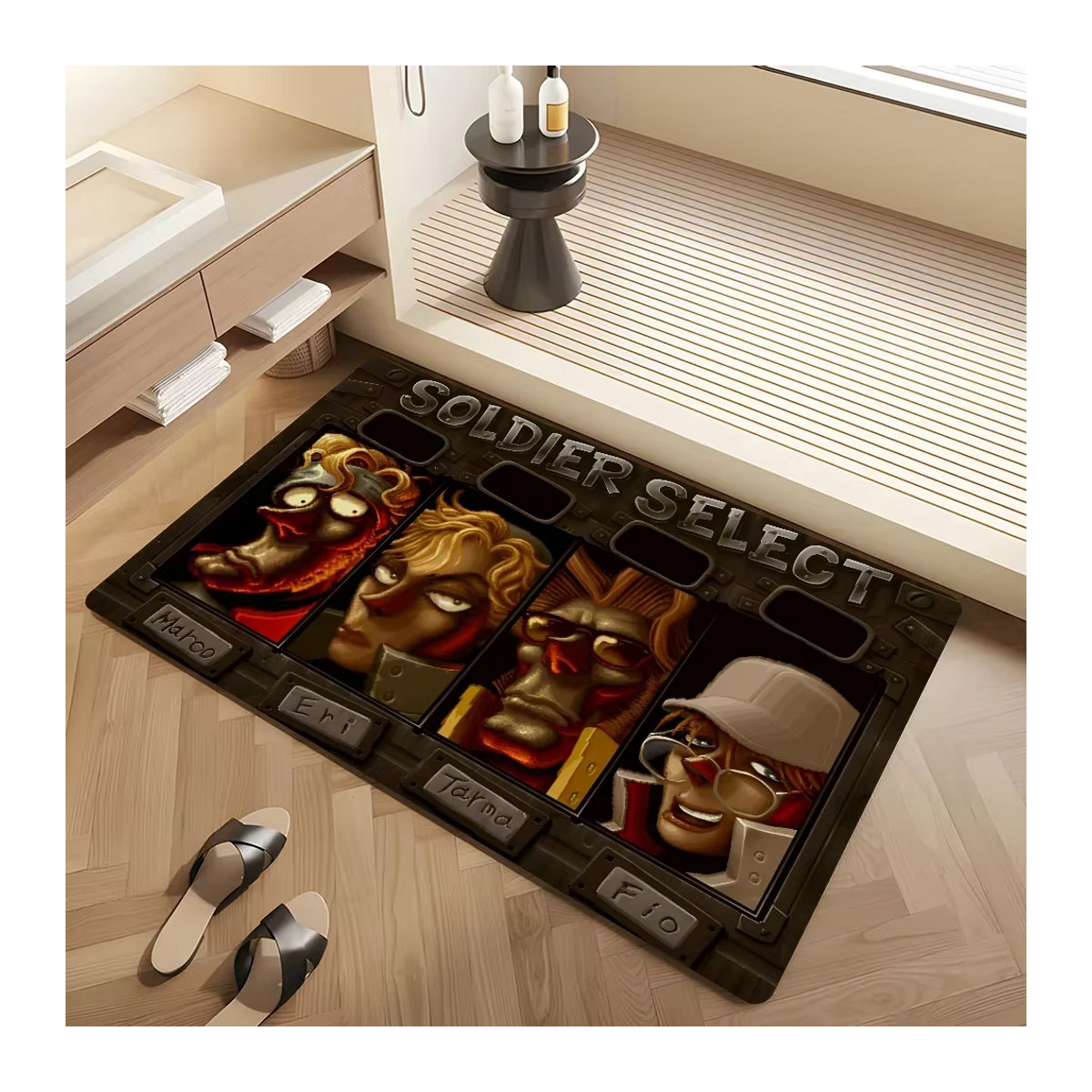 Retro Teppich im Slug Gamer Design für Wohnzimmer und Küche rutschfest und modern - Bild 4