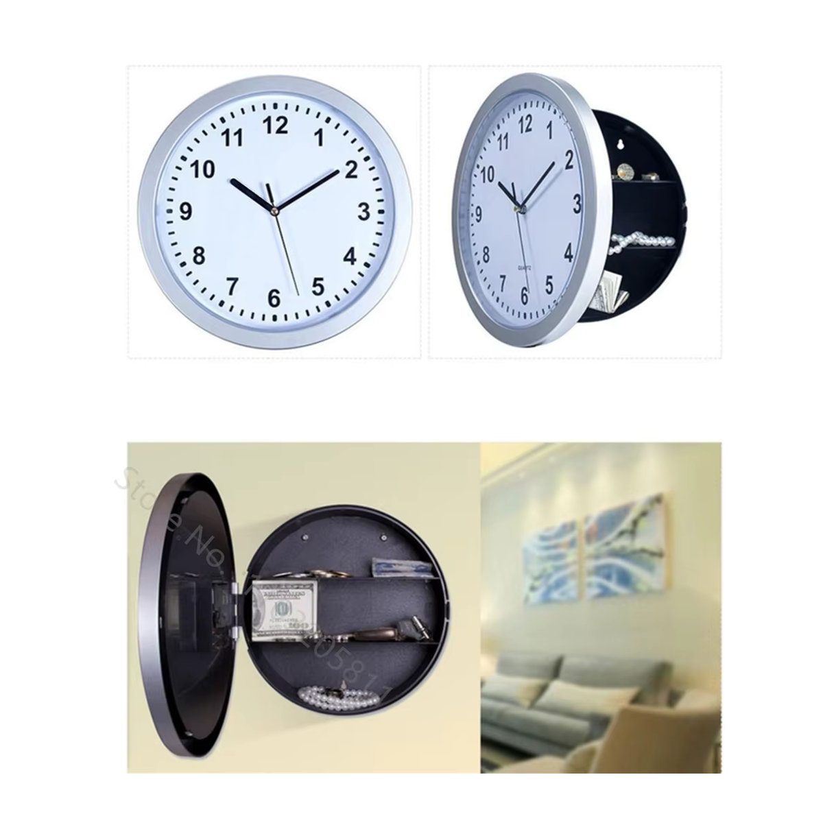 Retro Wanduhr in Gold mit analogem Mechanismus für dein Wohnzimmer - Bild 5