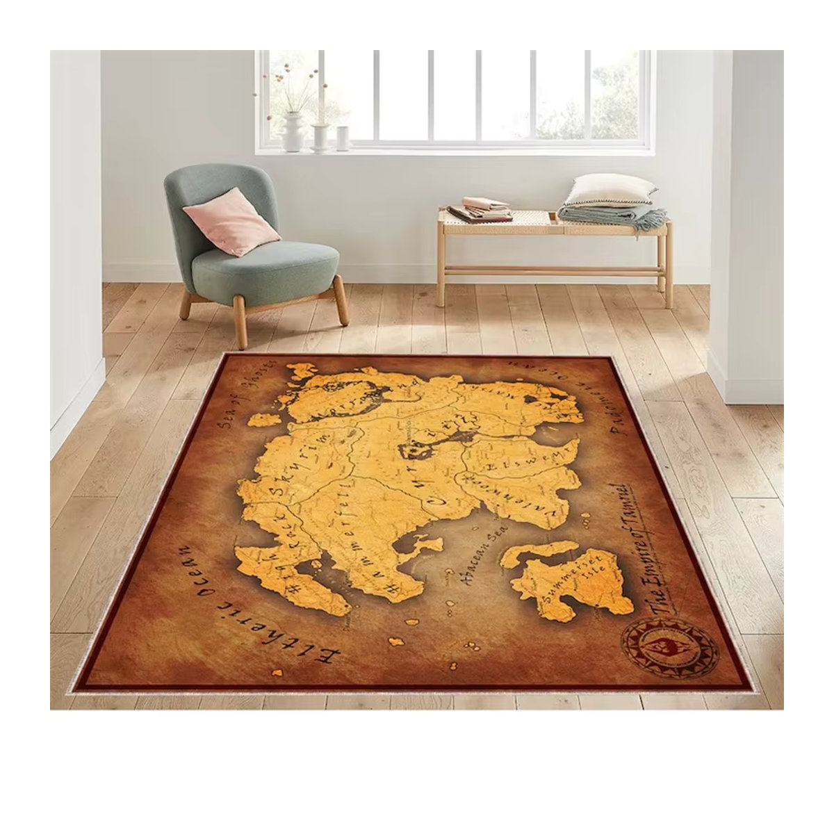 Retro Weltkarte Teppich Das Reich der Tamriel Geographie Themen Teppich - Bild 2