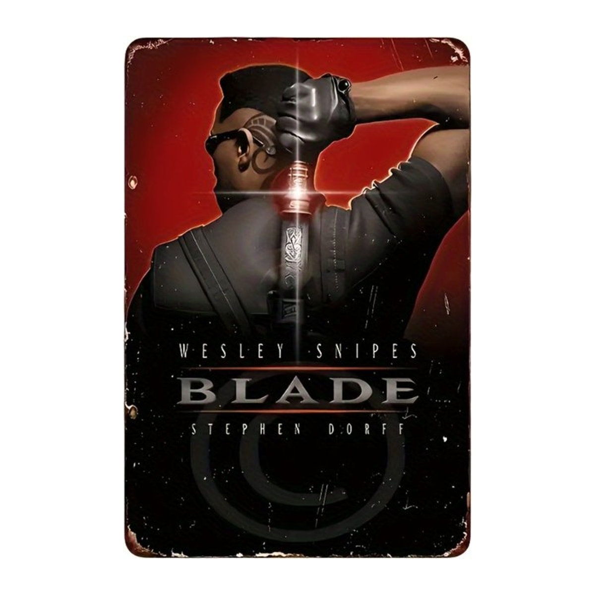 RETROFILMZ Blade Movie Vintage-Wandschild aus Metall in Weiß, B: 30,0 cm, H: 30,0 cm, T: 0,1 cm - Bild 1
