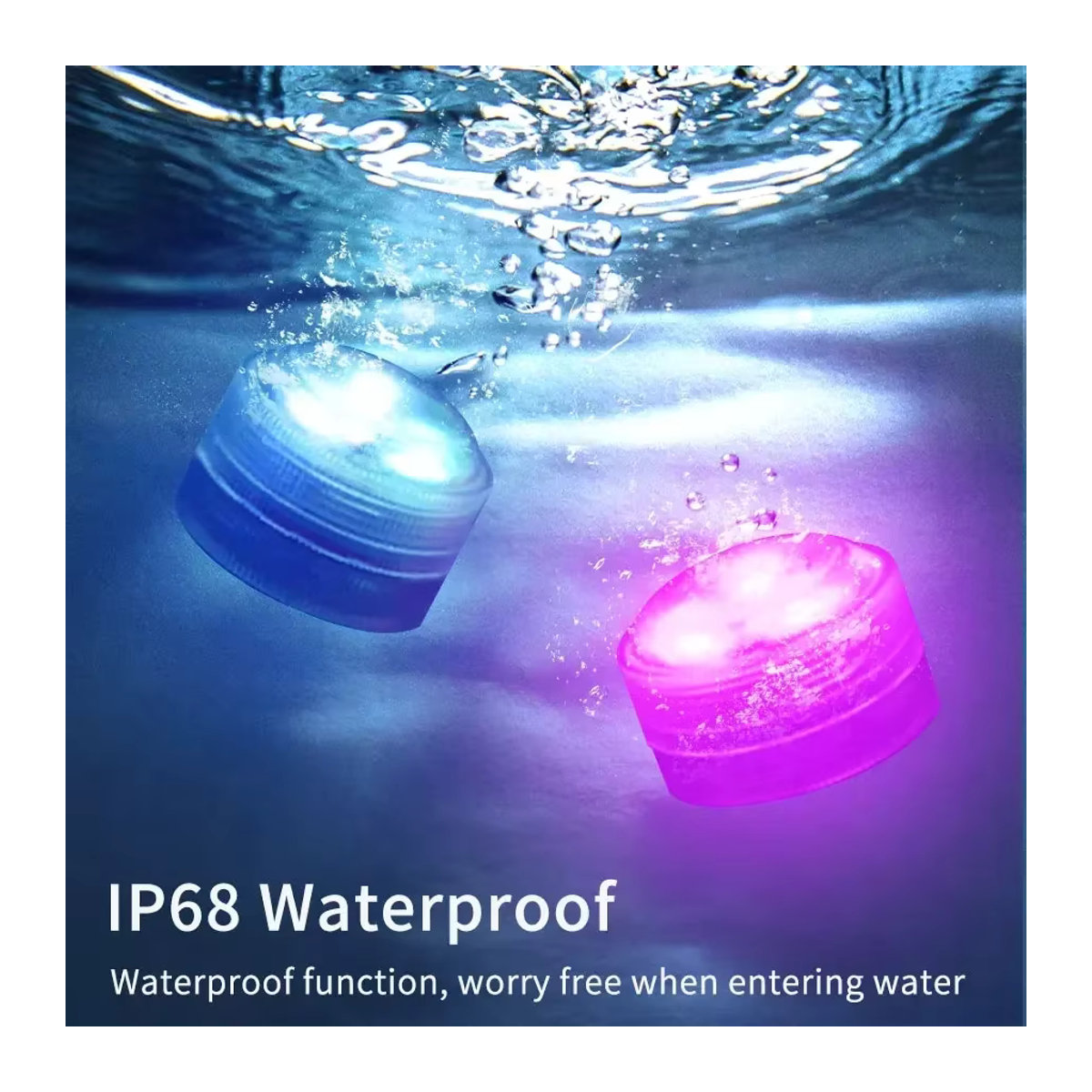 RGB LED Unterwasser Licht mit Fernbedienung, wasserdichte 3LED Tauchlampe für Aquarium, Schwimmbad und Dekoration - Bild 2