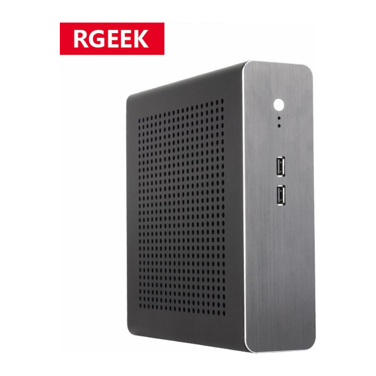 Rgeek G60 Mini Computergehäuse aus Aluminium in Silber, minimalistisches ITX HTPC Desktop-Gehäuse mit USB 2.0 - Bild 1
