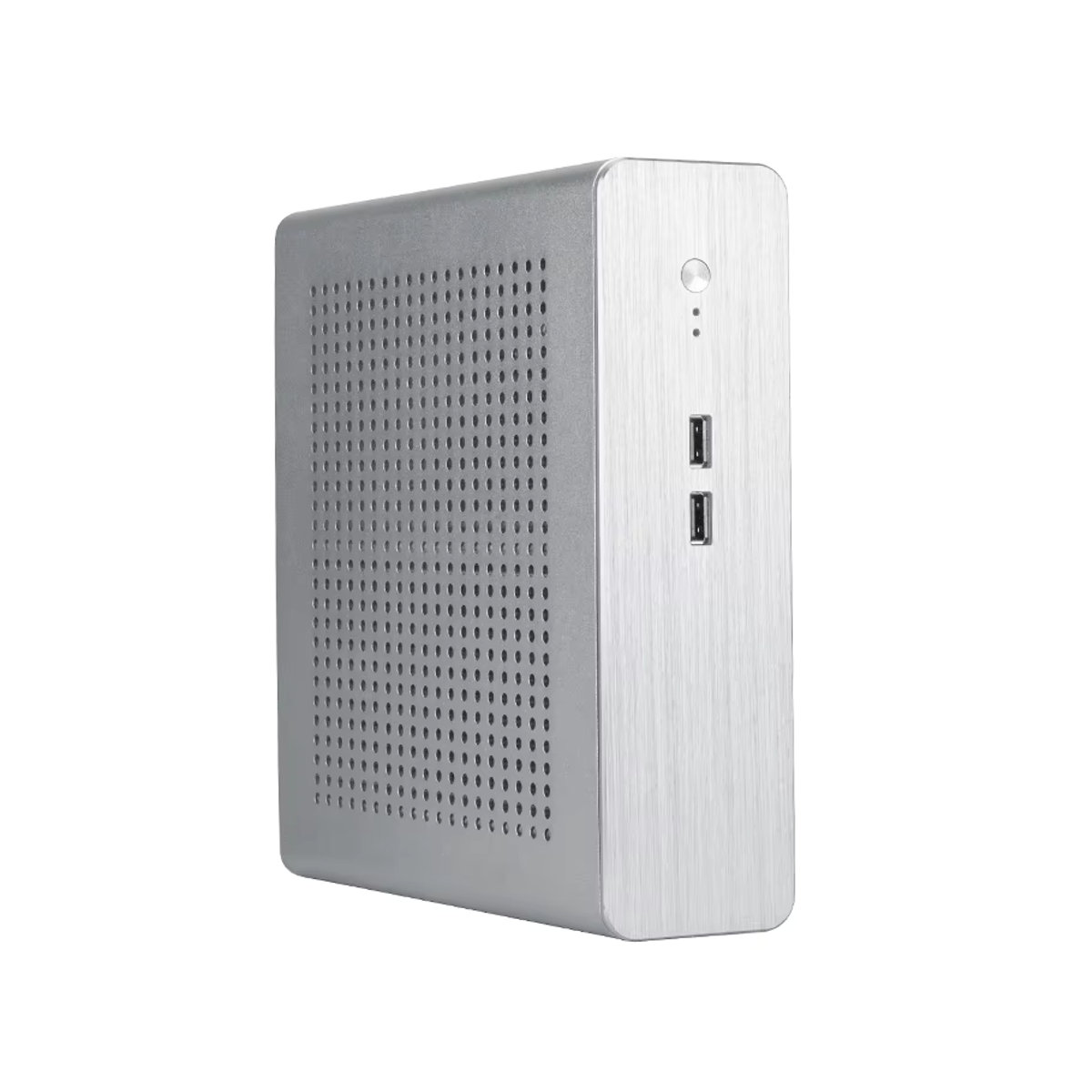 Rgeek G60 Mini Computergehäuse aus Aluminium in Silber, minimalistisches ITX HTPC Desktop-Gehäuse mit USB 2.0 - Bild 2