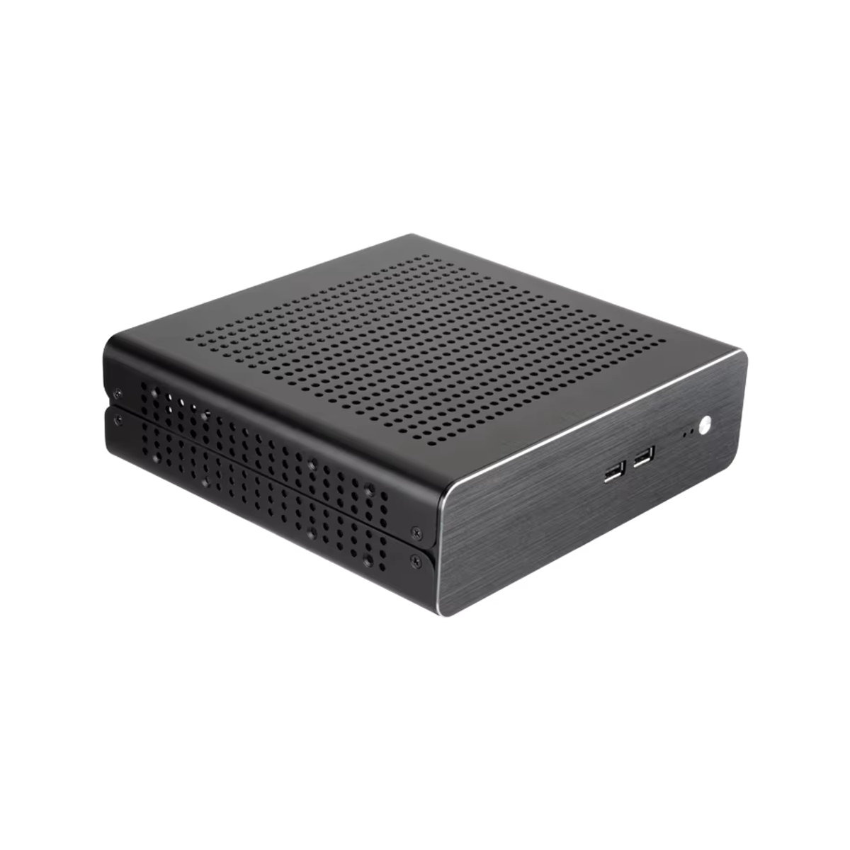 Rgeek G60 Mini Computergehäuse aus Aluminium in Silber, minimalistisches ITX HTPC Desktop-Gehäuse mit USB 2.0 - Bild 3
