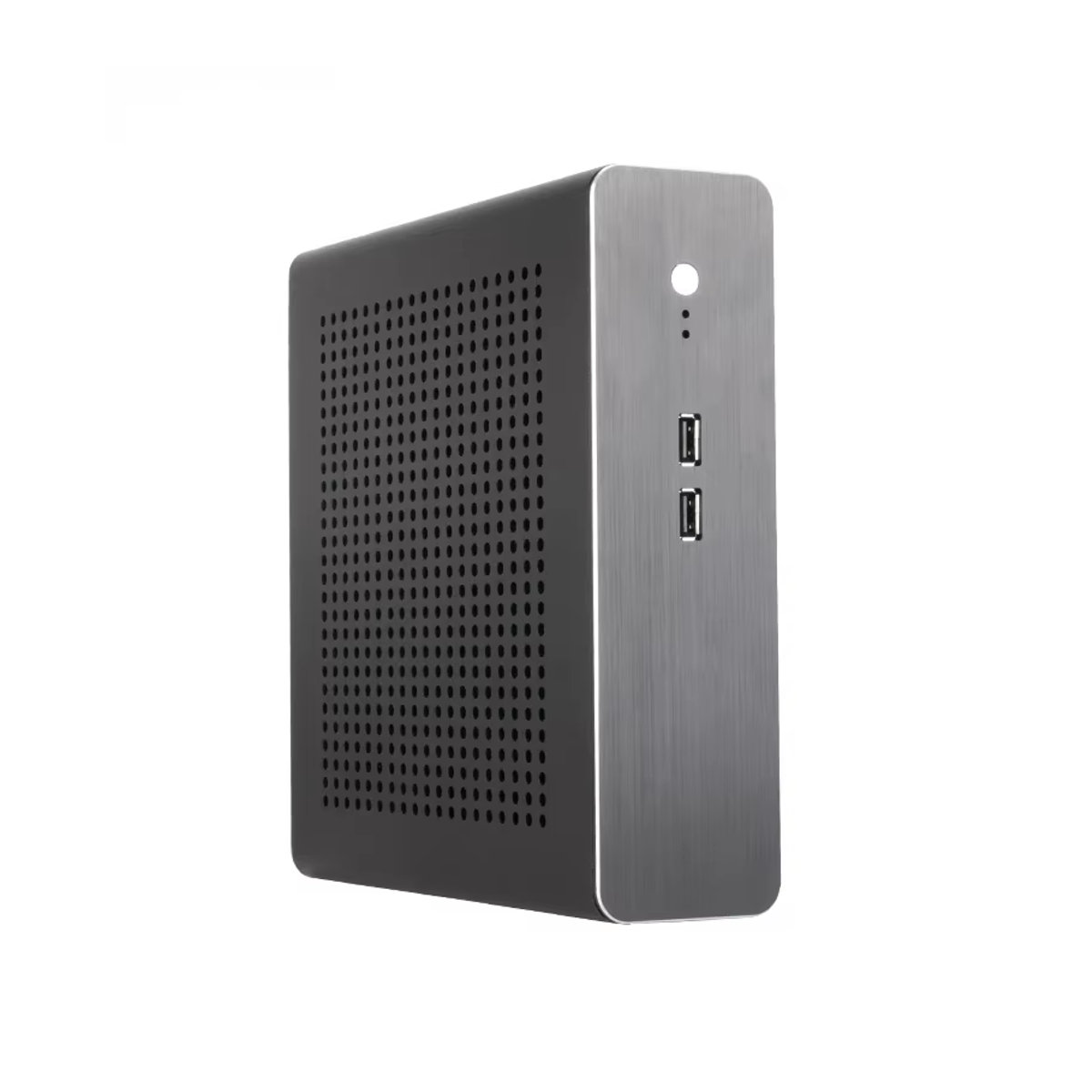 Rgeek G60 Mini Computergehäuse aus Aluminium in Silber, minimalistisches ITX HTPC Desktop-Gehäuse mit USB 2.0 - Bild 5