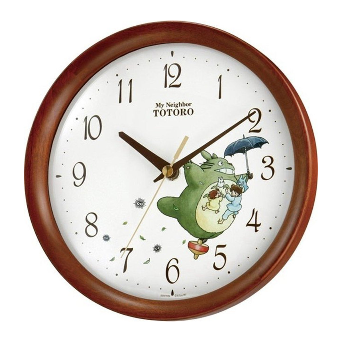 RHYTHM Mein Nachbar Totoro Wanduhr Analog aus Holz in Braun mit Halbglanz-Finish - Bild 1