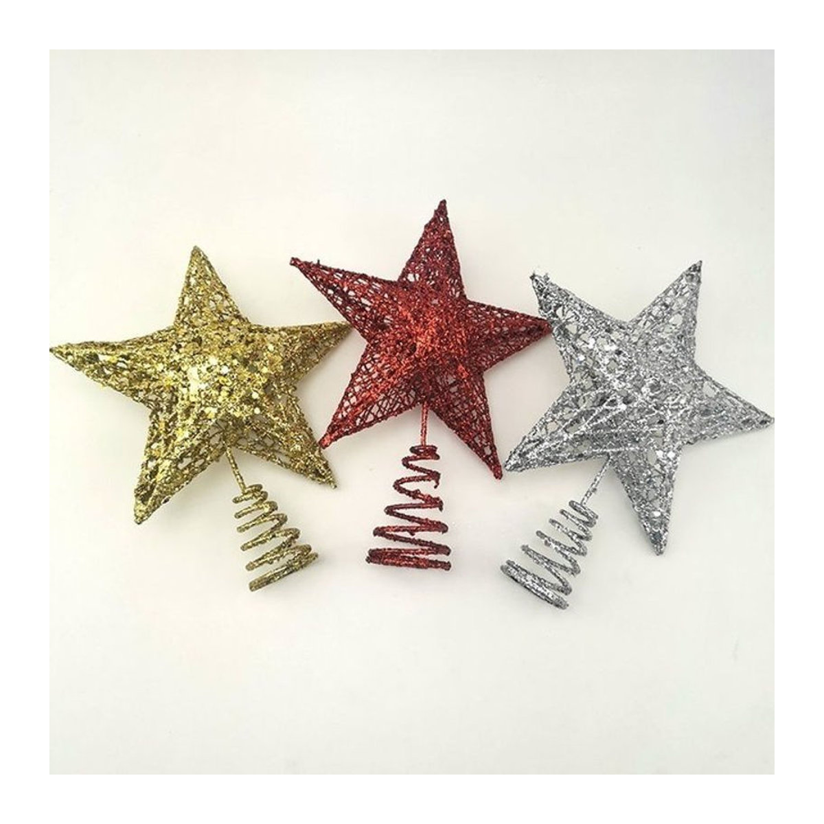 RIBBON HOUSE Weihnachtsbaumspitze Stern aus Metall in Gold mit Glitter, Höhe: 20 cm, Breite: 15 cm - Bild 1