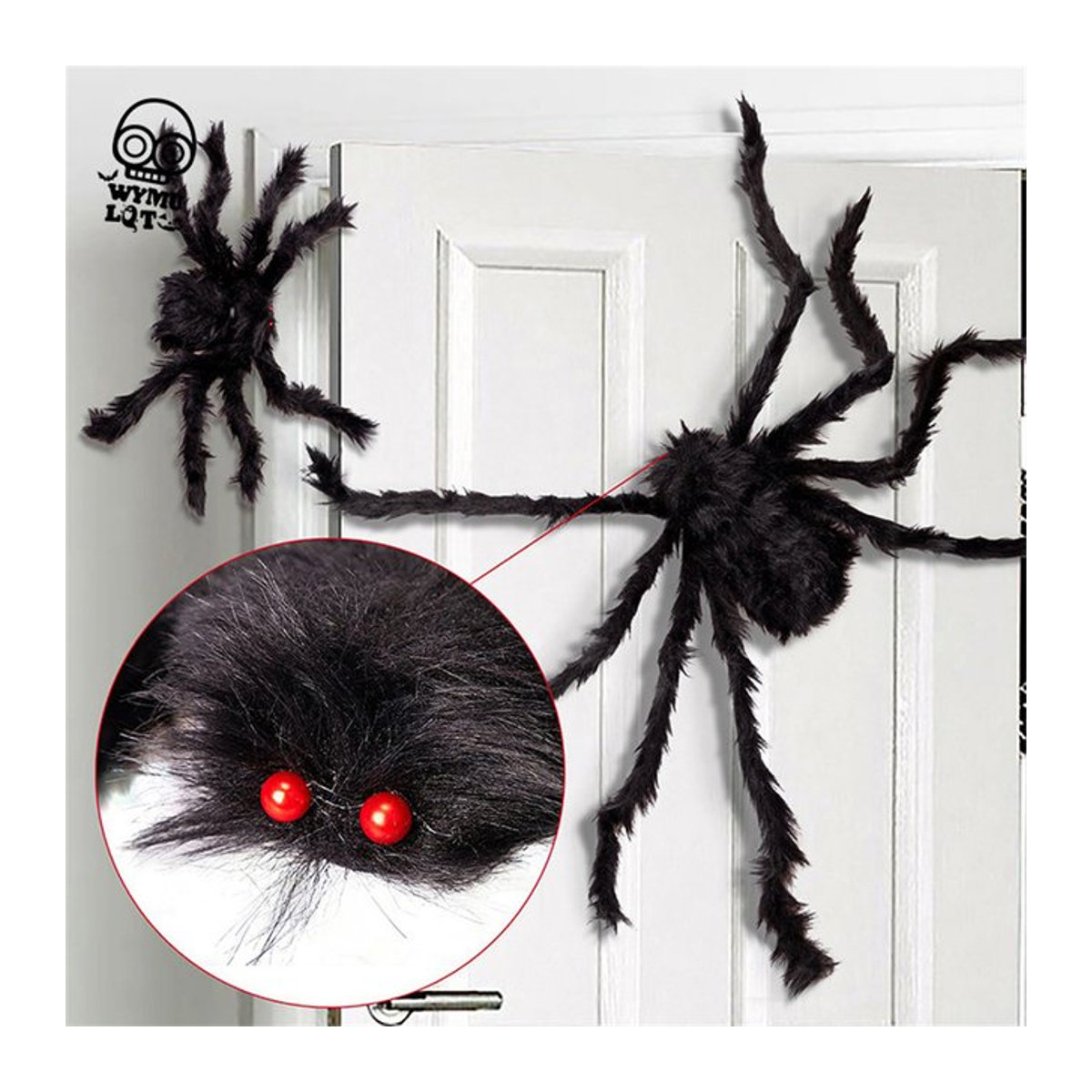 Riesige gruselige Halloween Spinne in Schwarz als Spukhaus Requisite für Indoor und Outdoor - Bild 1