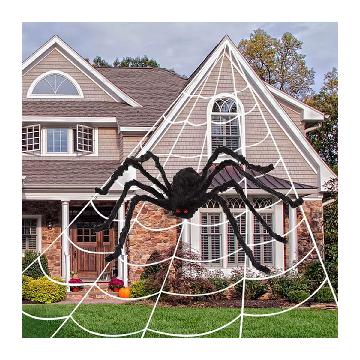 Riesige gruselige Halloween Spinne in Schwarz als Spukhaus Requisite für Indoor und Outdoor - Bild 2