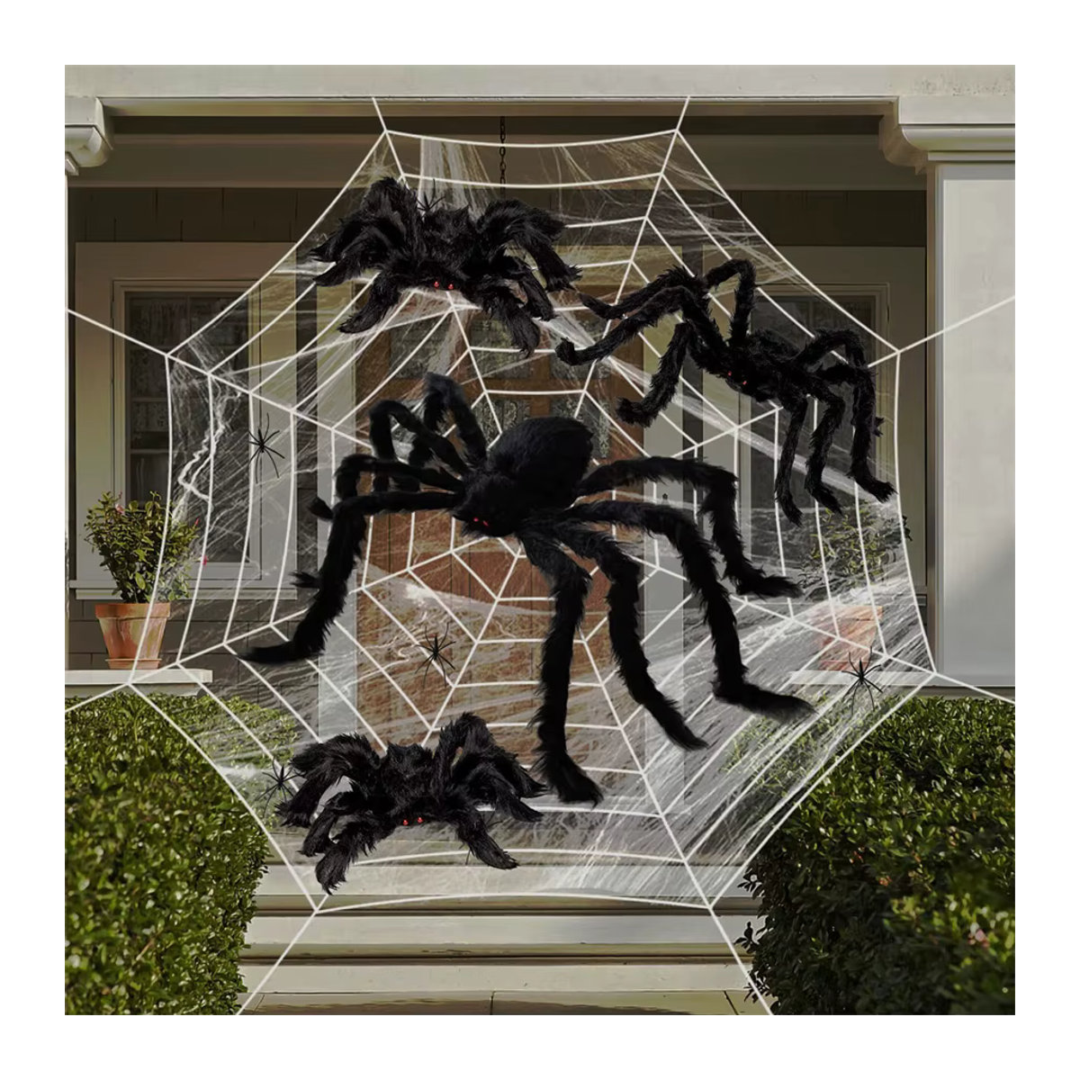 Riesige gruselige Halloween Spinne in Schwarz als Spukhaus Requisite für Indoor und Outdoor - Bild 6