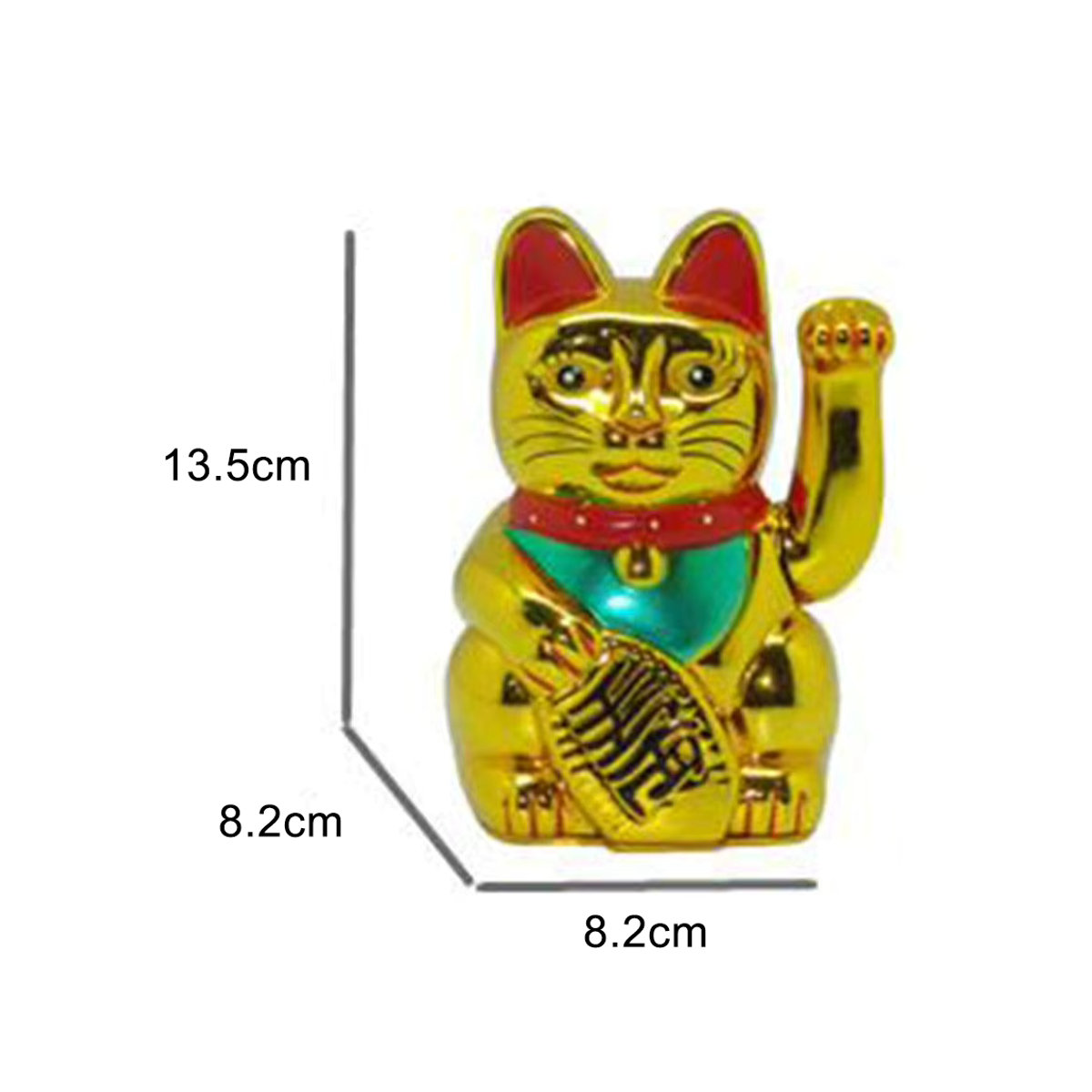 Rifeng Elektrische Winke-Glückskatze aus Keramik in Gold und Schwarz, 12,7 cm Höhe - Bild 2