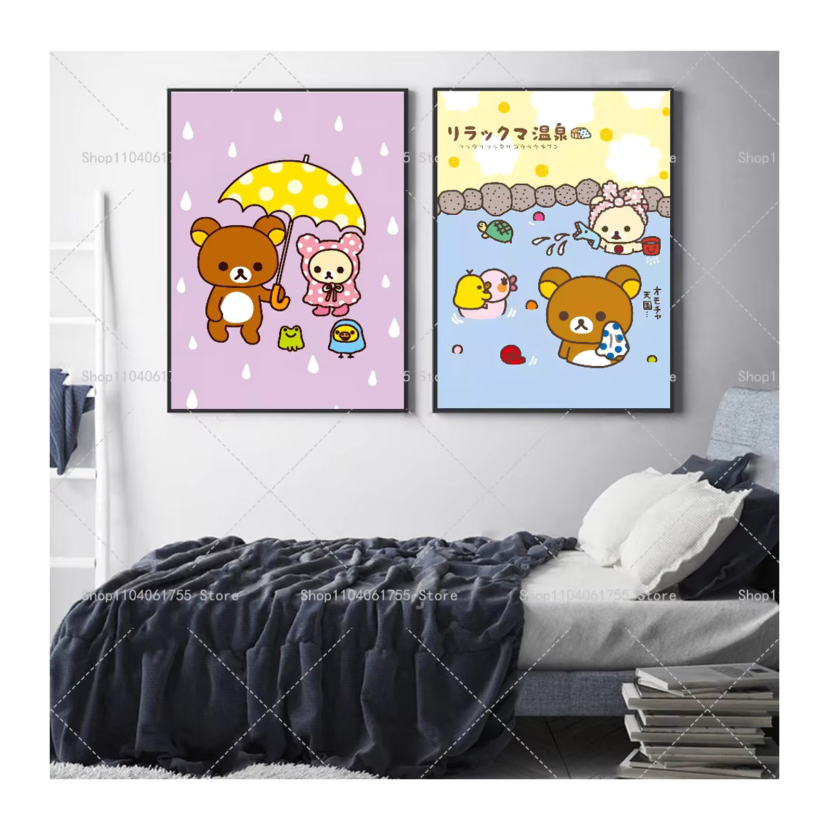 Rilakkuma Anime Poster selbstklebend wasserfestes Wanddekor für Kaffeehaus und Zimmer - Bild 2