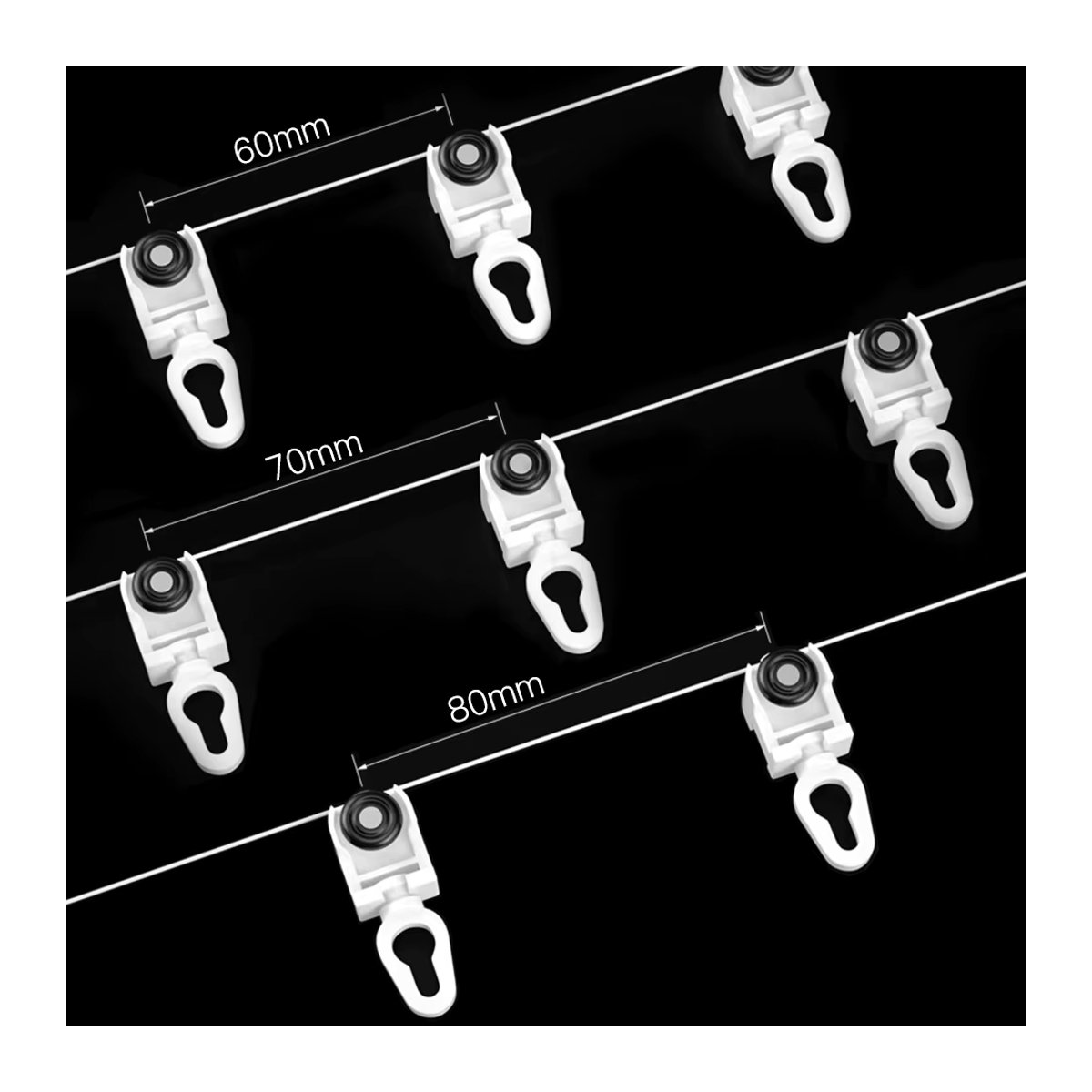 Ripple Fold Vorhangläufer mit S-Wave Design für Schienen und Vorhangstangen - Bild 3