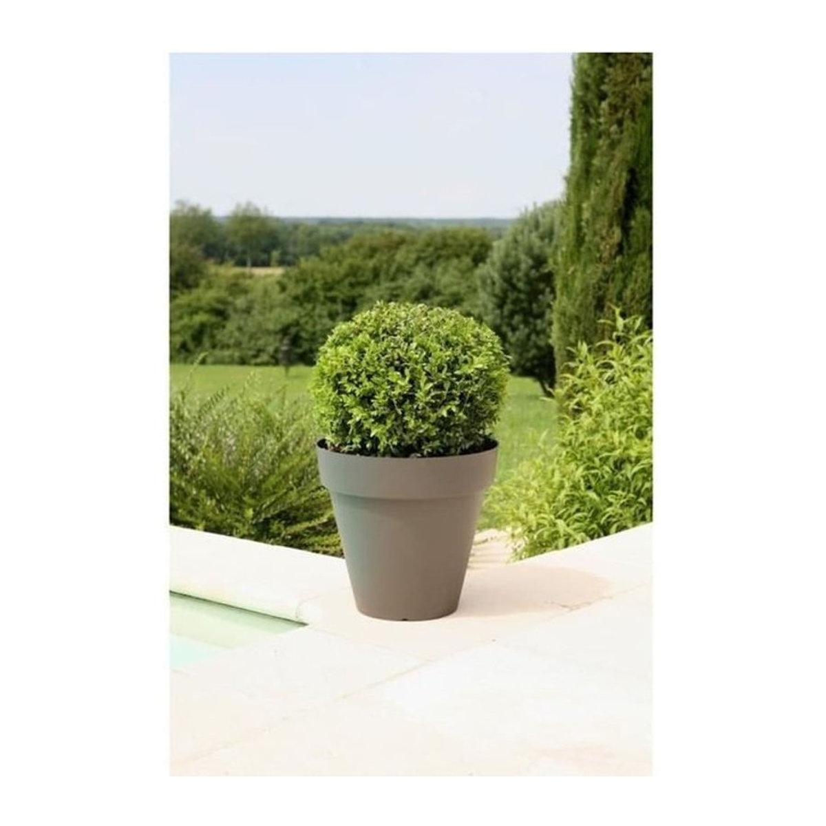 RIVIERA Soleilla Blumentopf rund in Grau mit Durchmesser: 39,2 cm und Höhe: 35,8 cm - Bild 1