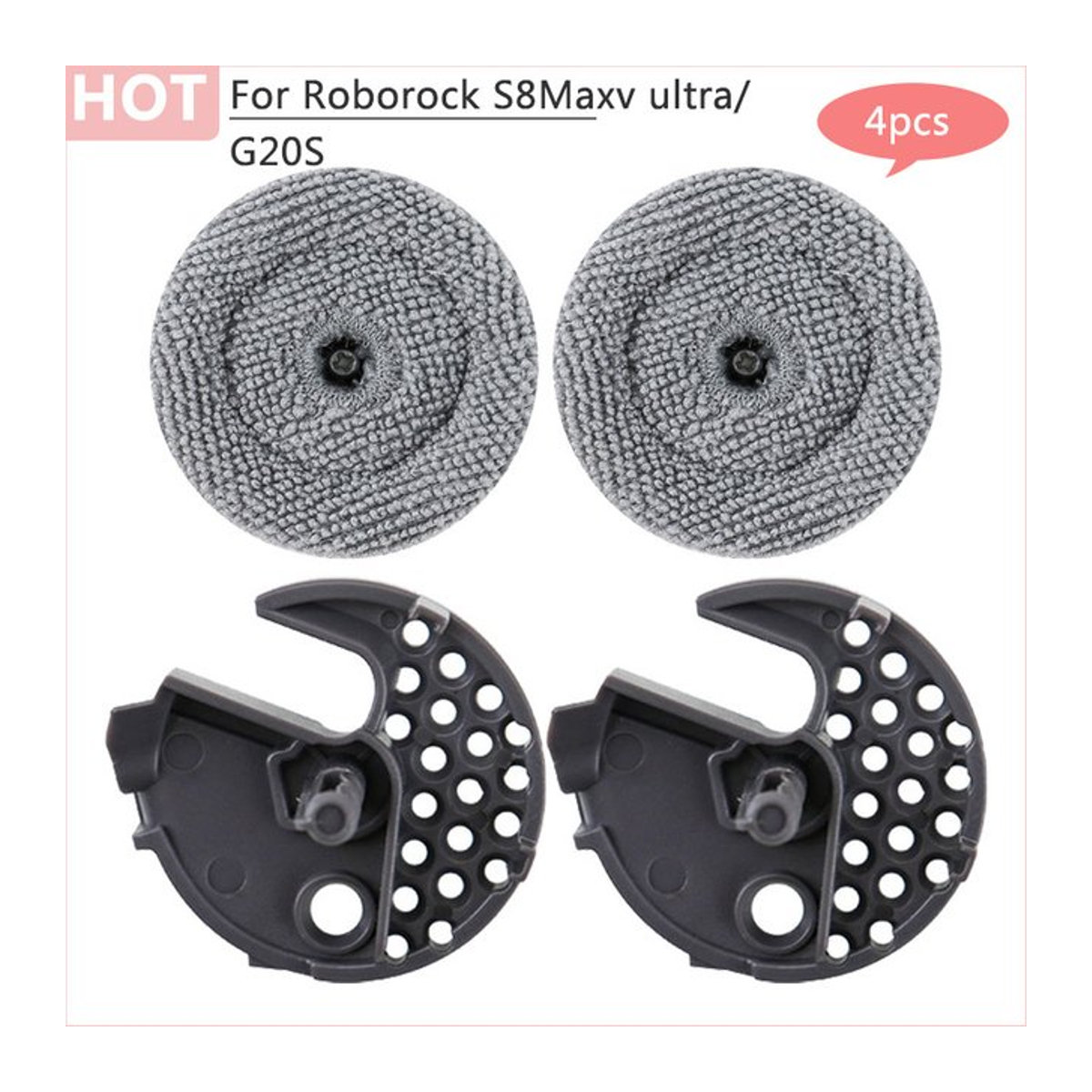 Roborock G20S S8Maxv Ultra Ersatzteil: Kleine Mikrofaser-Lappenhalterung in Grau - Bild 1