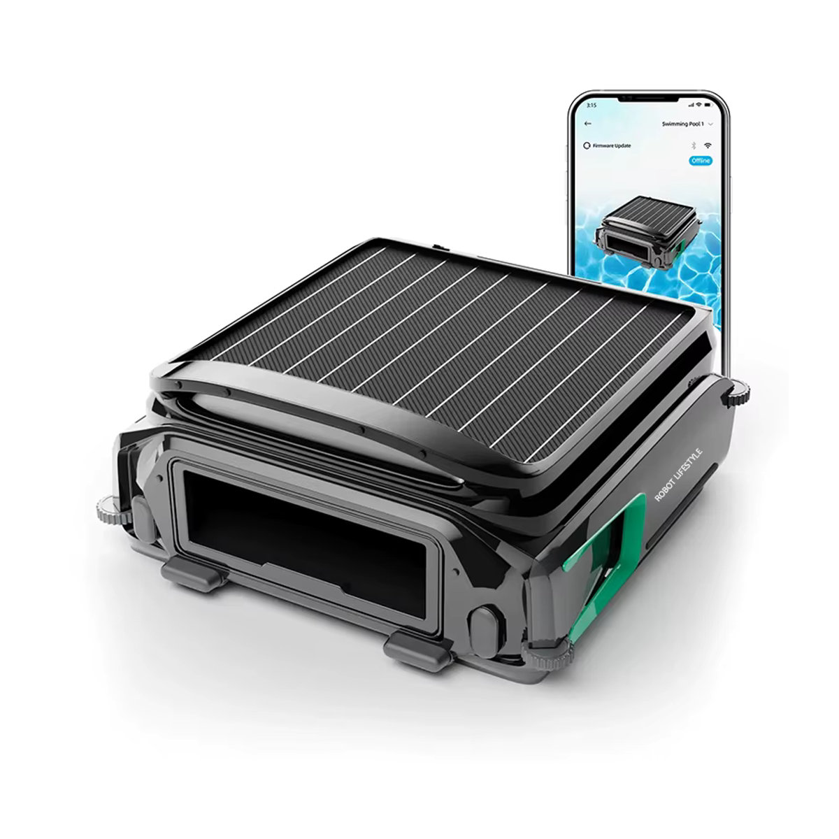 Robot lifestyle Pool-Solar-Skimmer-Roboterreiniger in Schwarz mit APP-Steuerung und 7 l Korb mit Feinfilter - Bild 2