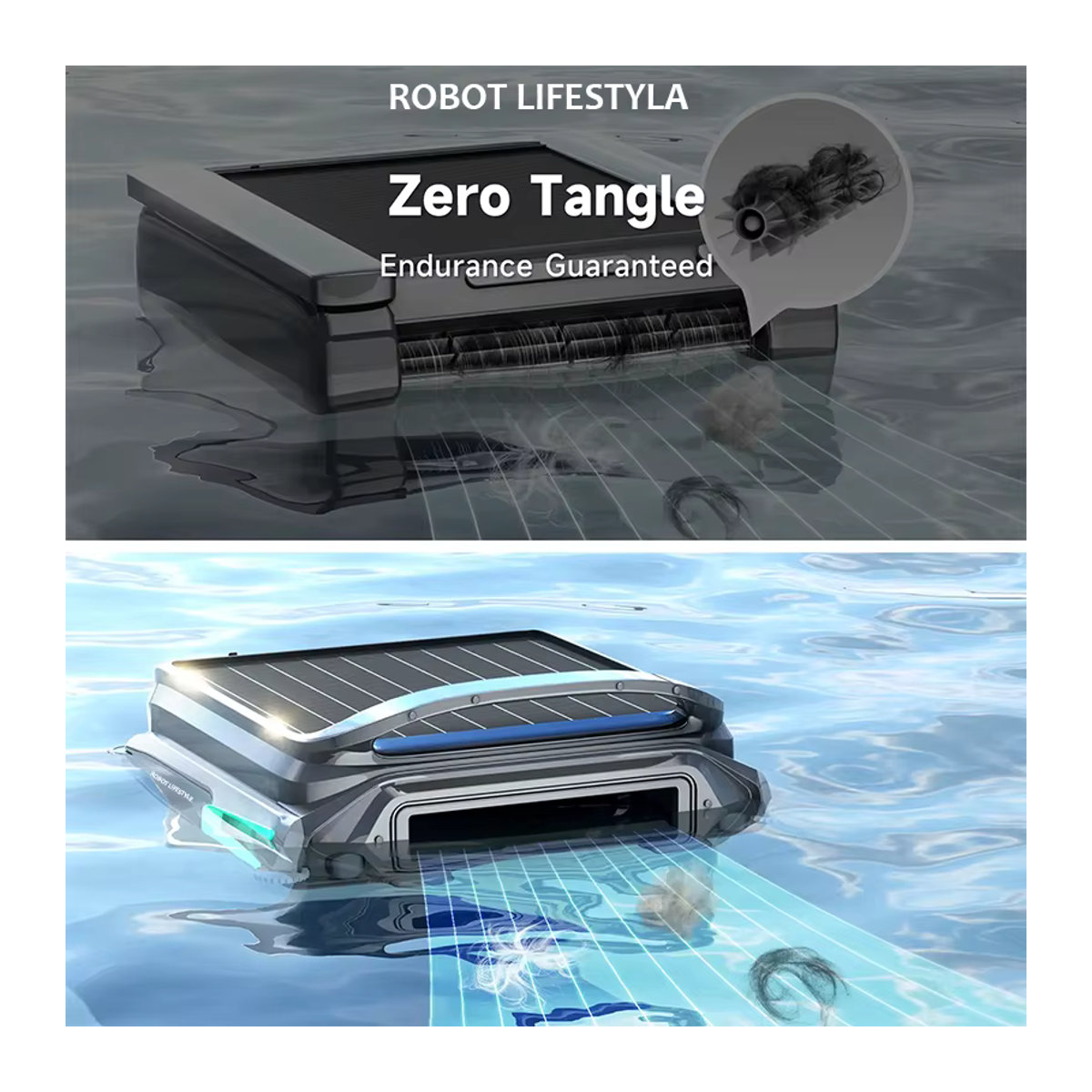 Robot lifestyle Pool-Solar-Skimmer-Roboterreiniger in Schwarz mit APP-Steuerung und 7 l Korb mit Feinfilter - Bild 3