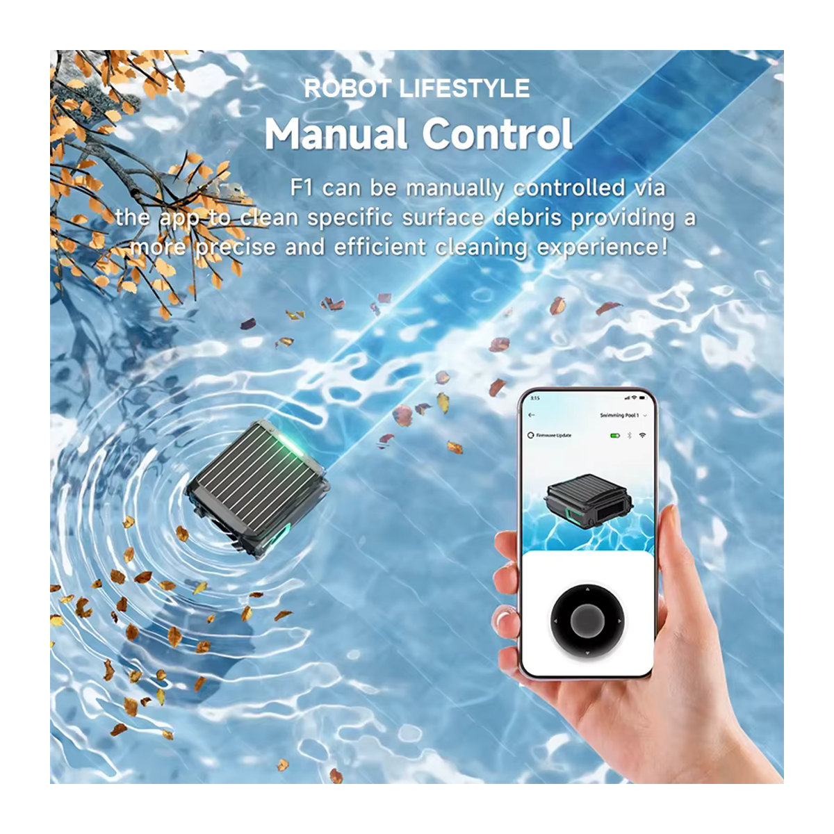 Robot lifestyle Pool-Solar-Skimmer-Roboterreiniger in Schwarz mit APP-Steuerung und 7 l Korb mit Feinfilter - Bild 6