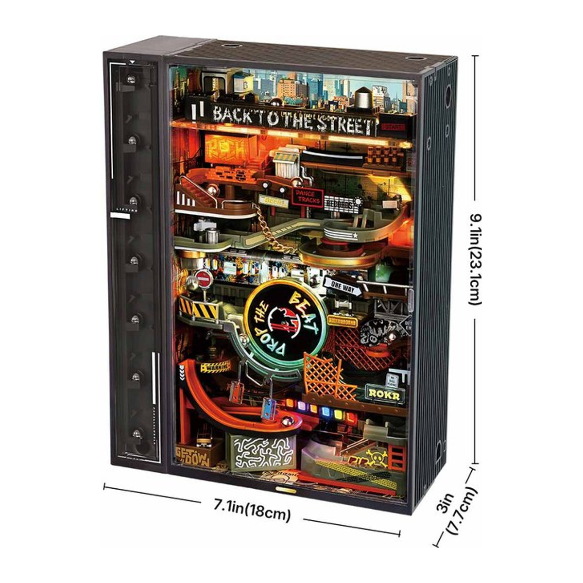 ROBOTIME ROKR Hip-Hop Street Murmelbahn Mechanisches 3D-Puzzle Cyberpunk aus Holz - Bild 1
