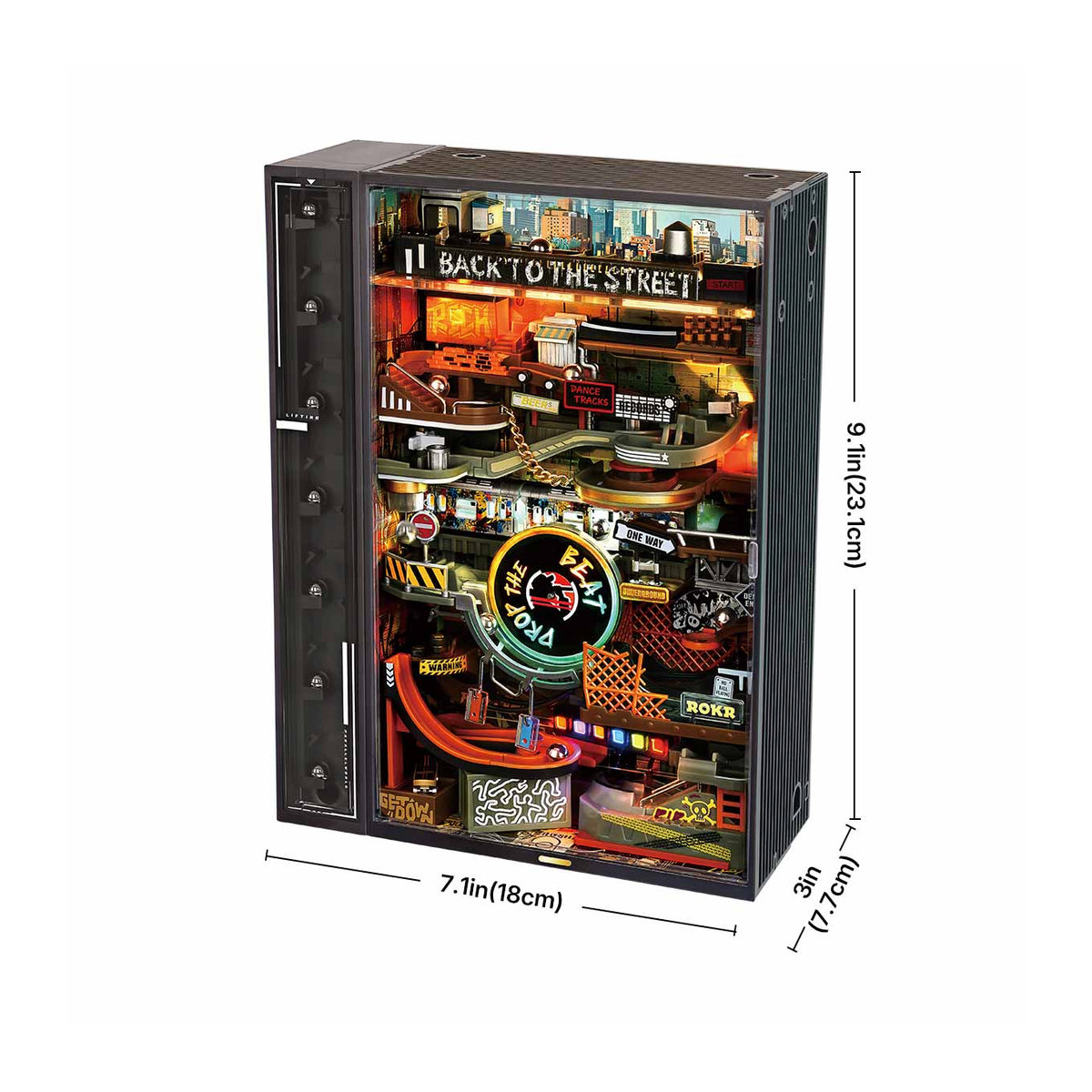 ROBOTIME ROKR Hip-Hop Street Murmelbahn Mechanisches 3D-Puzzle Cyberpunk aus Holz - Bild 2