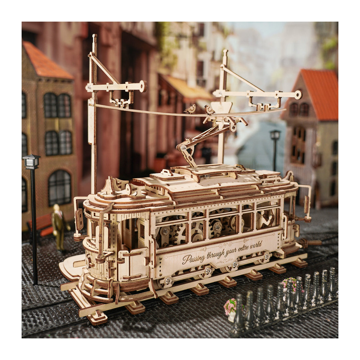ROBOTIME ROKR Klassische Stadtbahn 3D Holzpuzzle LK801 aus Holz - Bild 4
