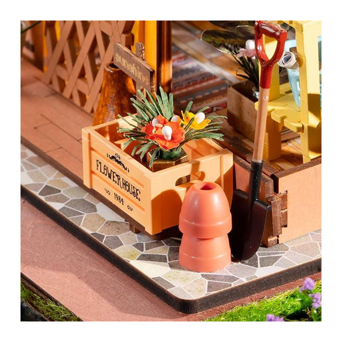 ROBOTIME Rolife 3D-Puzzle Cathys Blumenhaus DIY Miniaturhaus DG104 aus Holz und Glas in Mehrfarbig - Bild 2