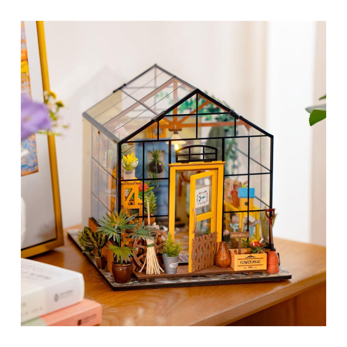 ROBOTIME Rolife 3D-Puzzle Cathys Blumenhaus DIY Miniaturhaus DG104 aus Holz und Glas in Mehrfarbig - Bild 6