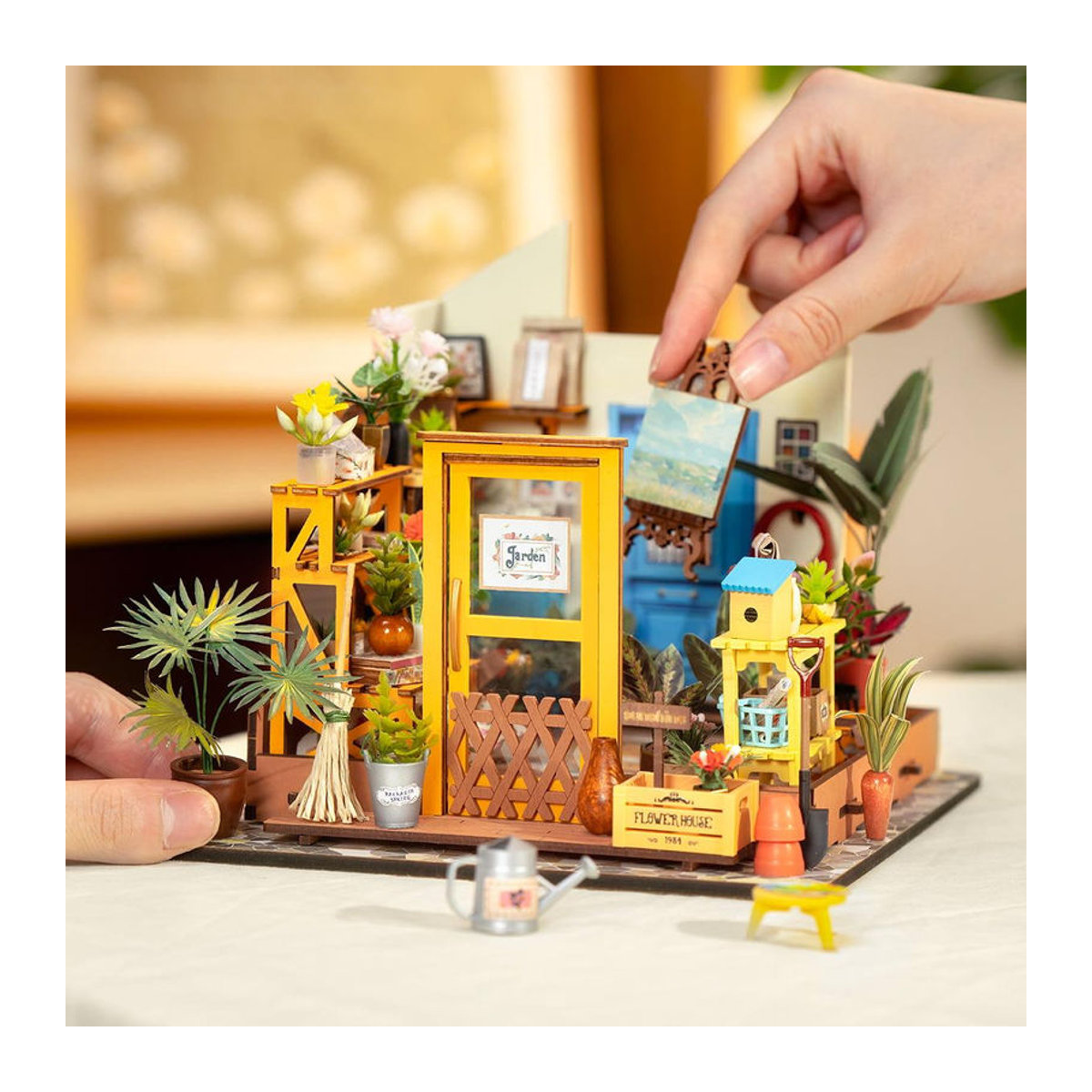 ROBOTIME Rolife 3D-Puzzle Cathys Blumenhaus DIY Miniaturhaus DG104 aus Holz und Glas in Mehrfarbig - Bild 9
