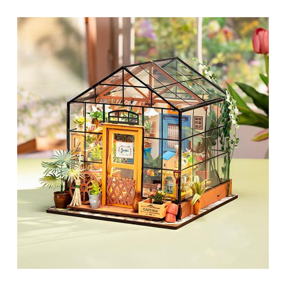 ROBOTIME Rolife 3D-Puzzle Cathys Blumenhaus DIY Miniaturhaus DG104 aus Holz und Glas in Mehrfarbig - Bild 10