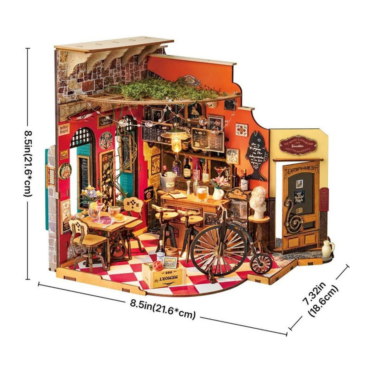 ROBOTIME Rolife 3D-Puzzle Cheers Bar & Restaurant DIY Miniaturhaus aus Holz in Mehrfarbig - Bild 1