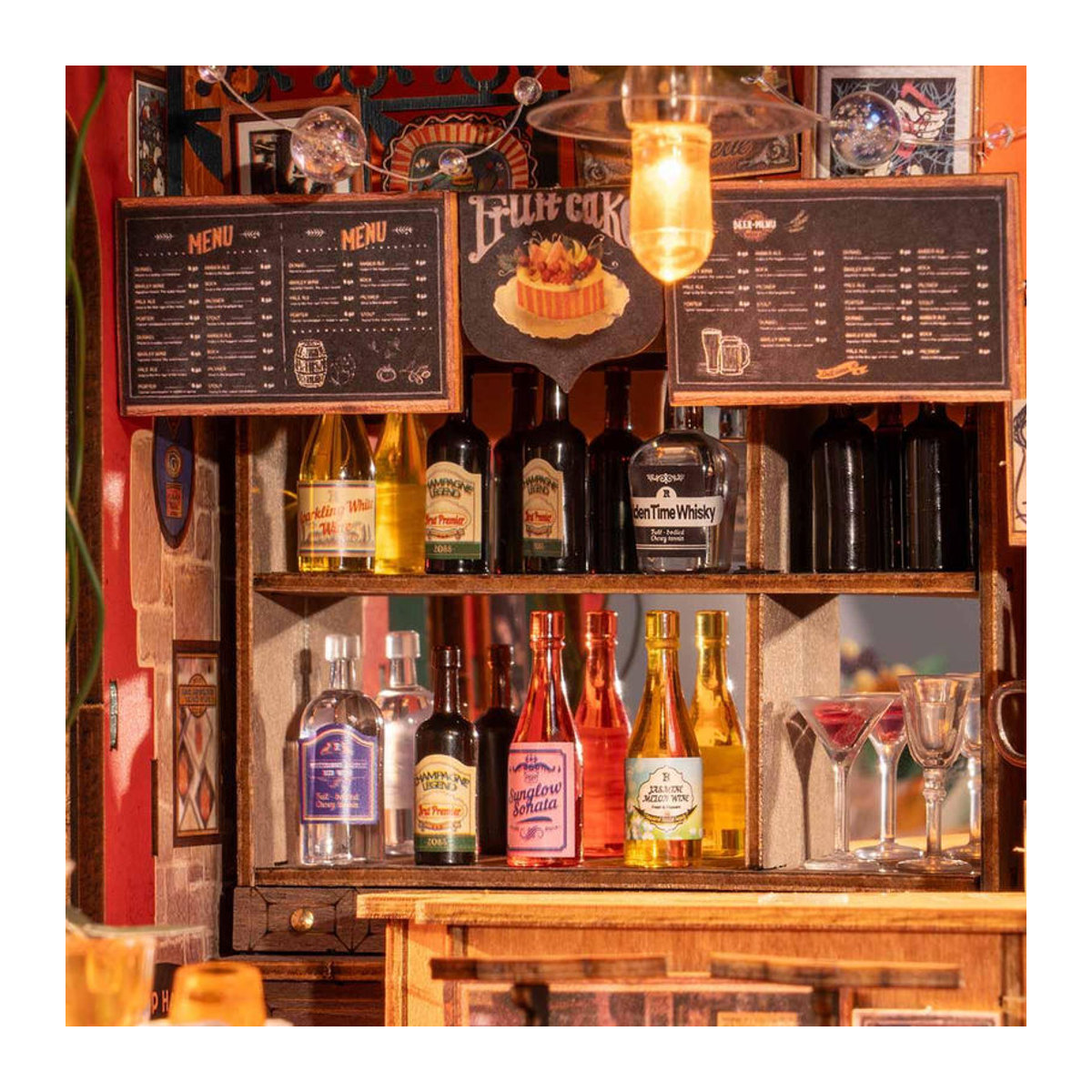 ROBOTIME Rolife 3D-Puzzle Cheers Bar & Restaurant DIY Miniaturhaus aus Holz in Mehrfarbig - Bild 2