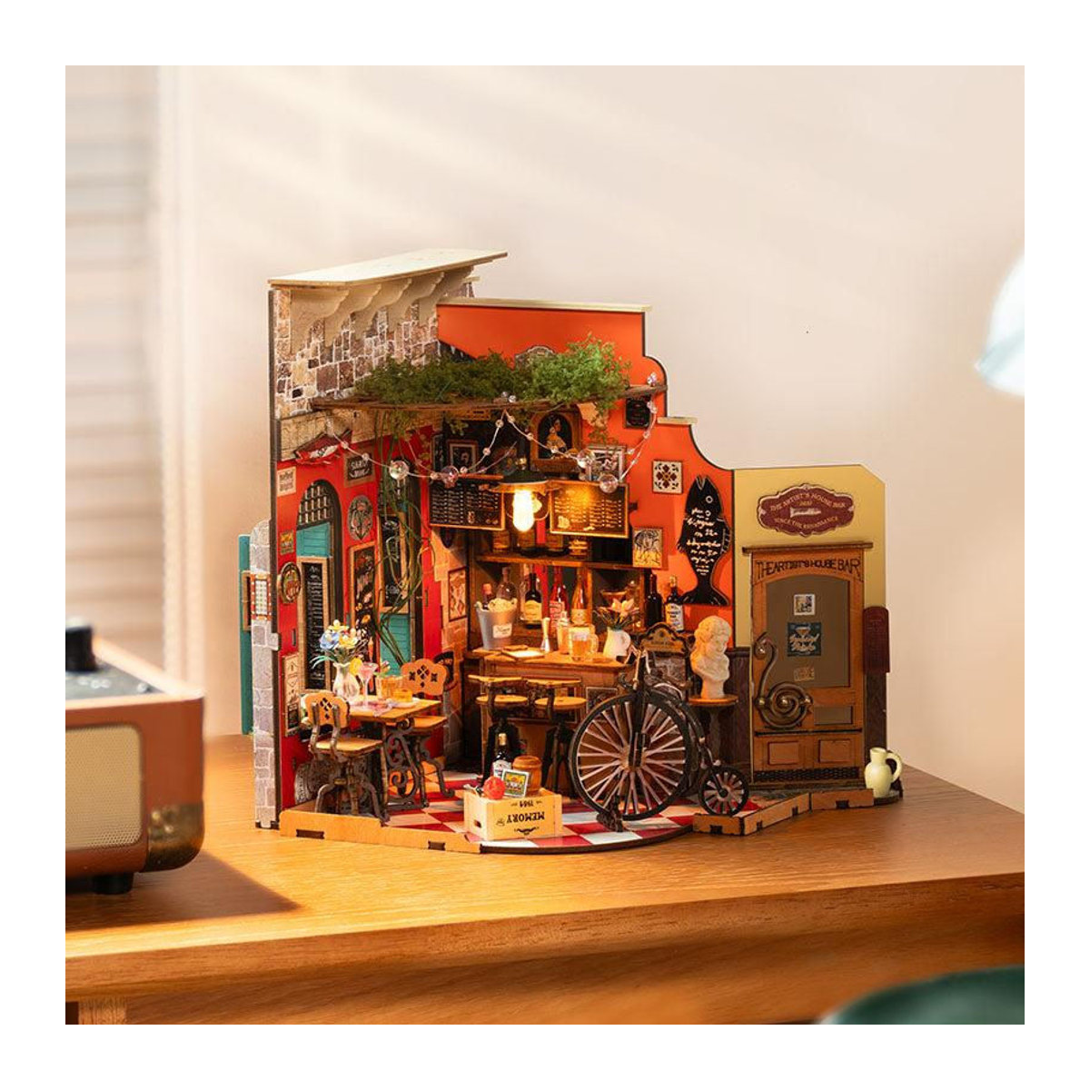 ROBOTIME Rolife 3D-Puzzle Cheers Bar & Restaurant DIY Miniaturhaus aus Holz in Mehrfarbig - Bild 4