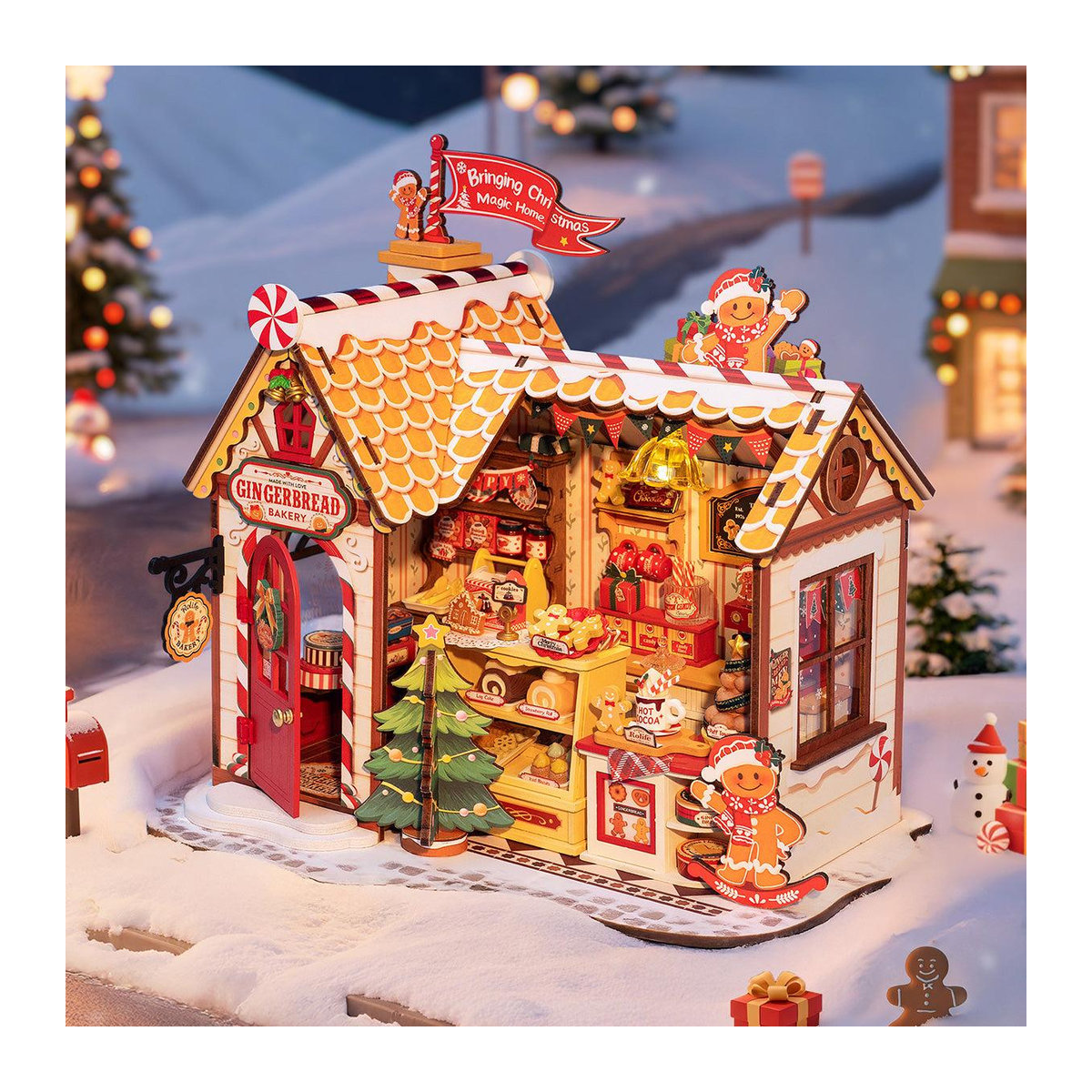 ROBOTIME Rolife 3D-Puzzle Lebkuchenhaus DIY Miniaturhaus DG176 - Bild 8