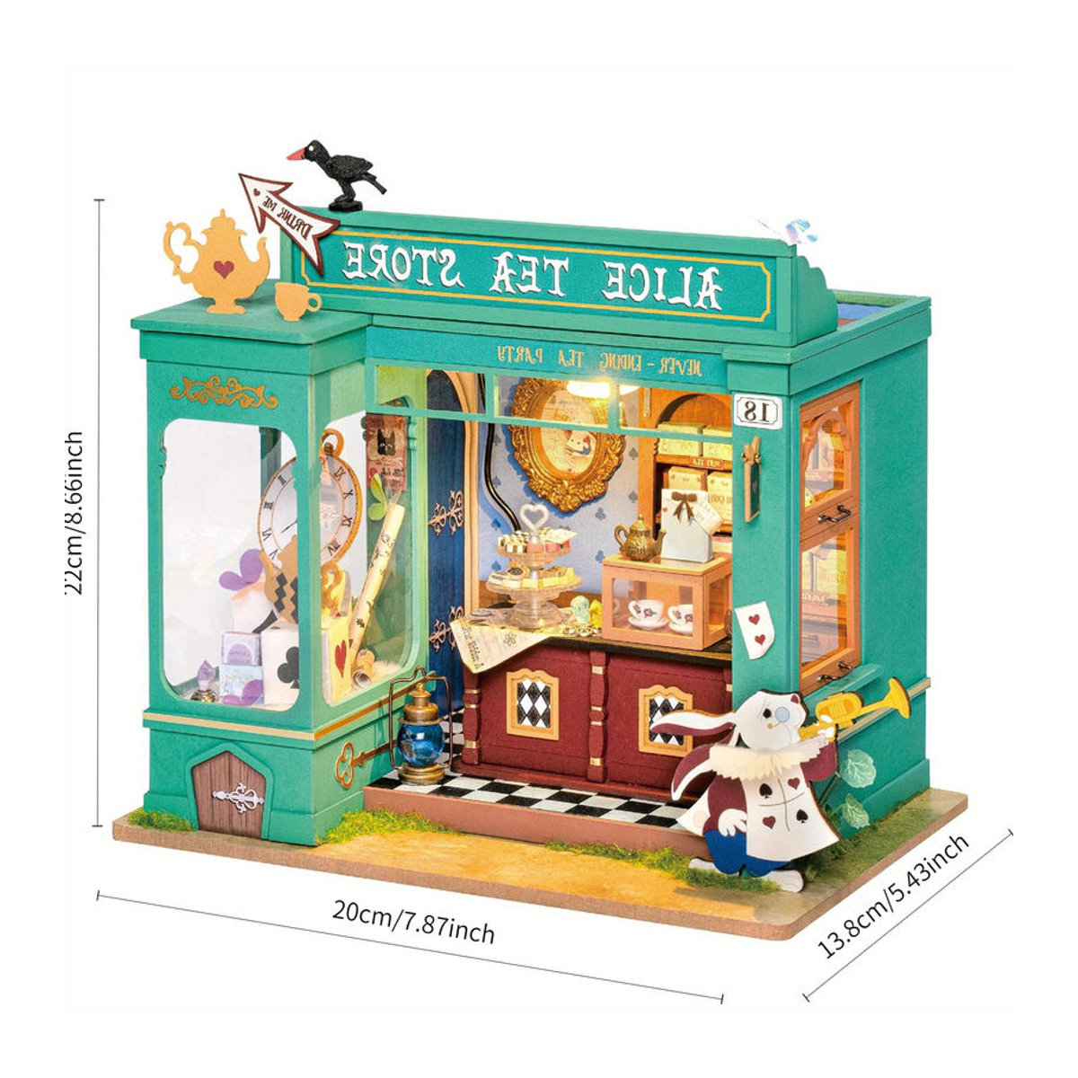 ROBOTIME Rolife Alice's Teeladen 3D-Puzzle DIY Miniaturhaus-Bausatz im Vintage-Stil - Bild 6