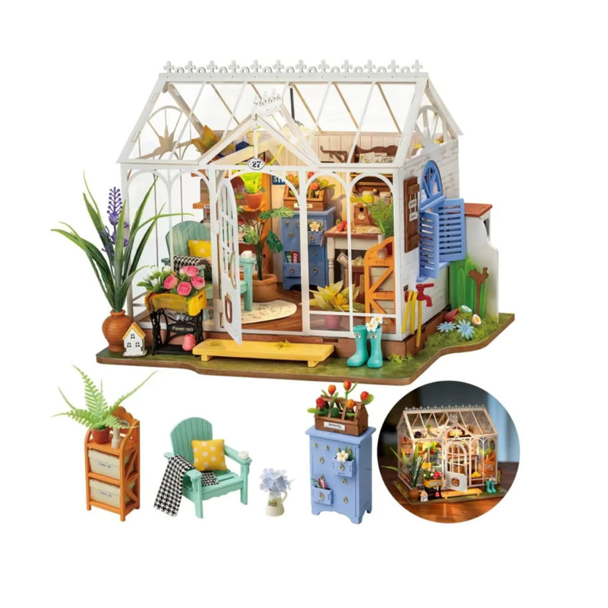 Robotime Rolife Traumhausschloss 3D Puzzle DIY Miniatur-Puppenhaus-Set als dekoratives Holz-Bastelset in Mehrfarbig - Bild 7
