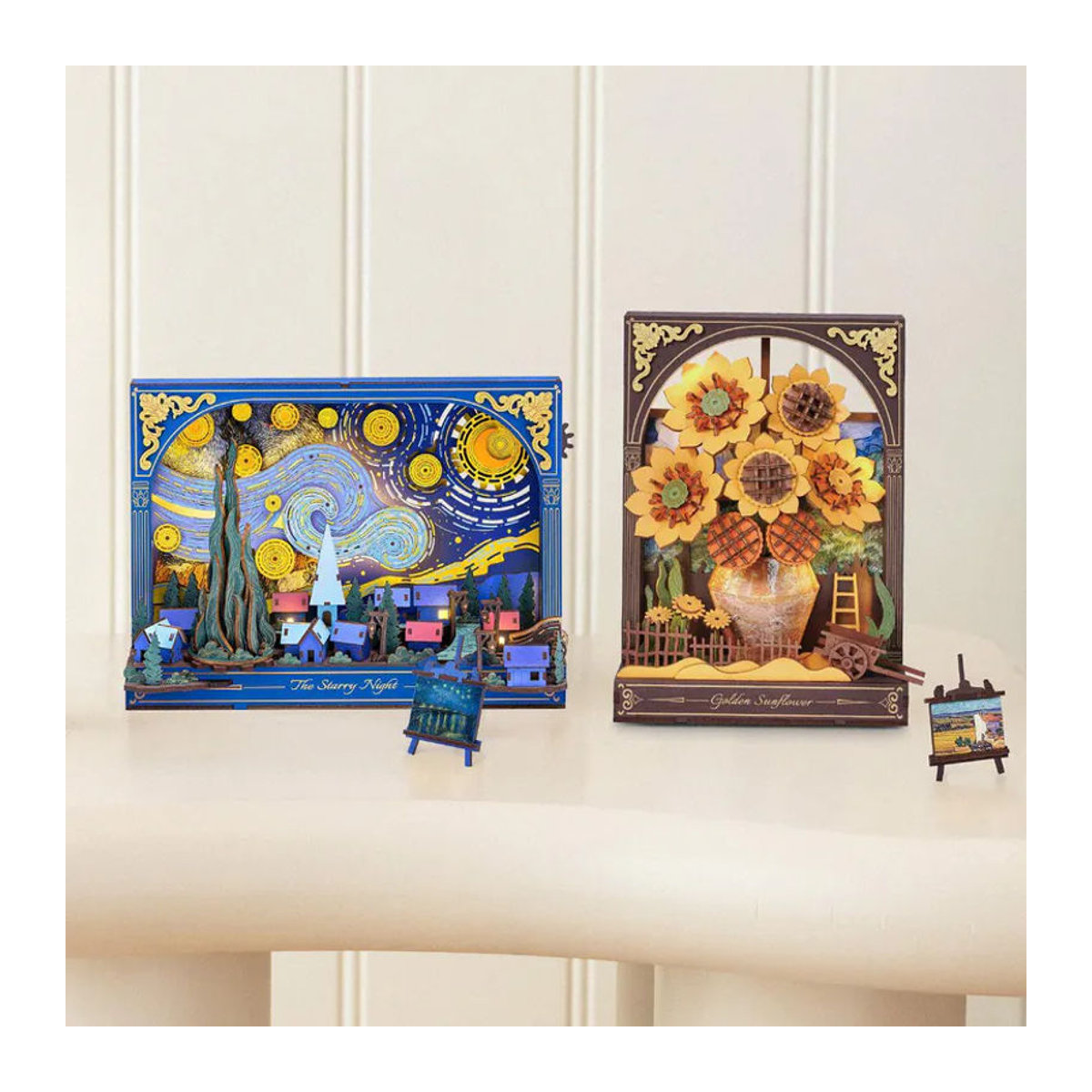 ROBOTIME Rowood Die Sternennacht 3D Holzpuzzle Wanddekoration in Mehrfarbig mit Wolken, Sternen und Mond - Bild 6
