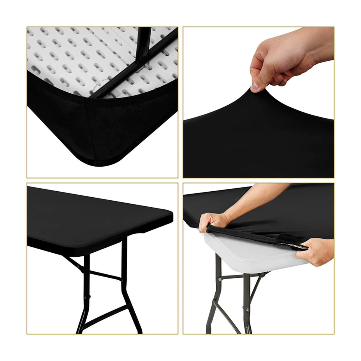 Robuste Spandex-Tischdecke mit feinen Nähten für Picknicks und Hochzeitsfeiern - Bild 3